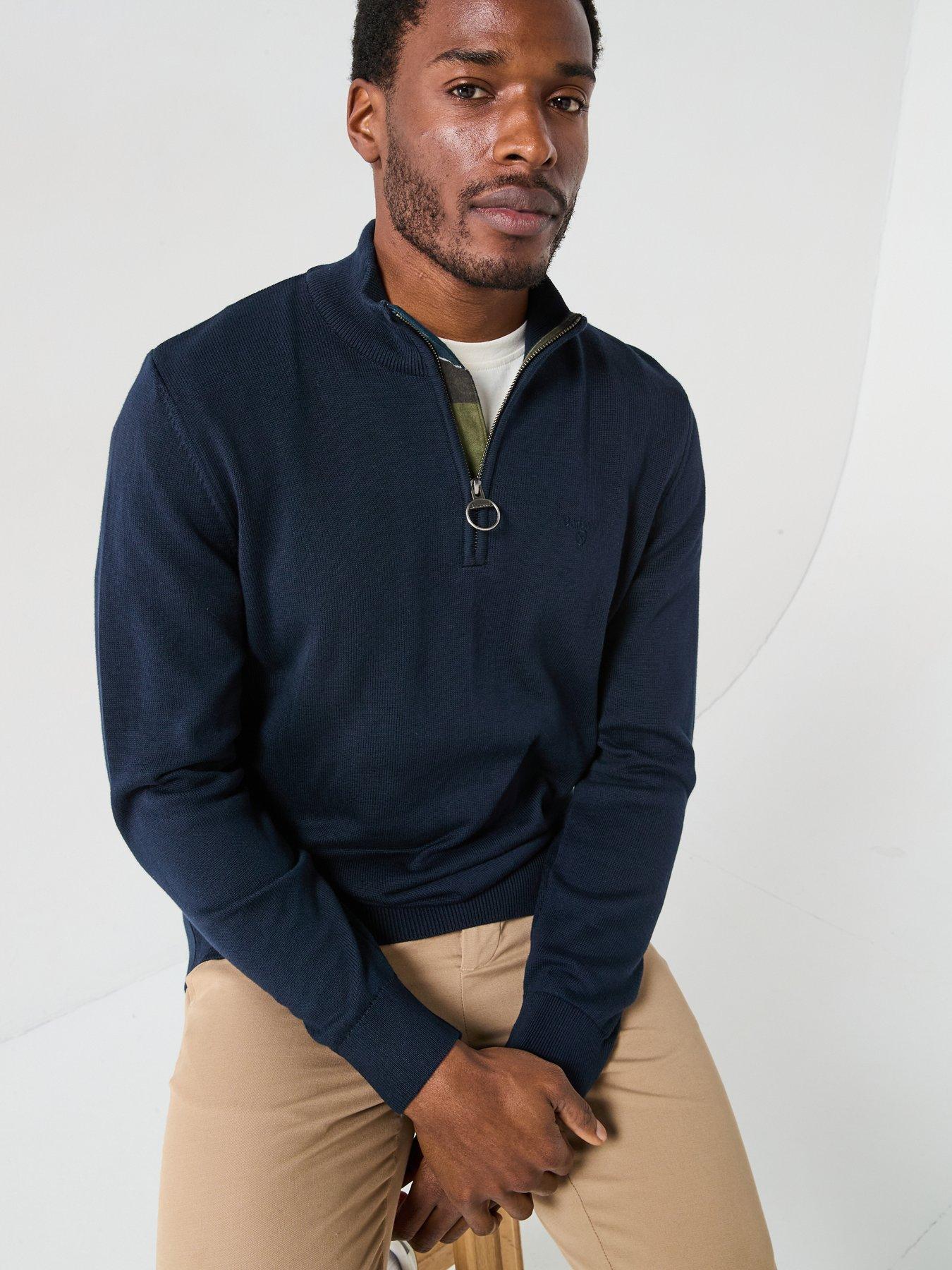 Image 6 of 6 of Barbour Barbour Cotton Half Zip Knitted Jumper - Navy