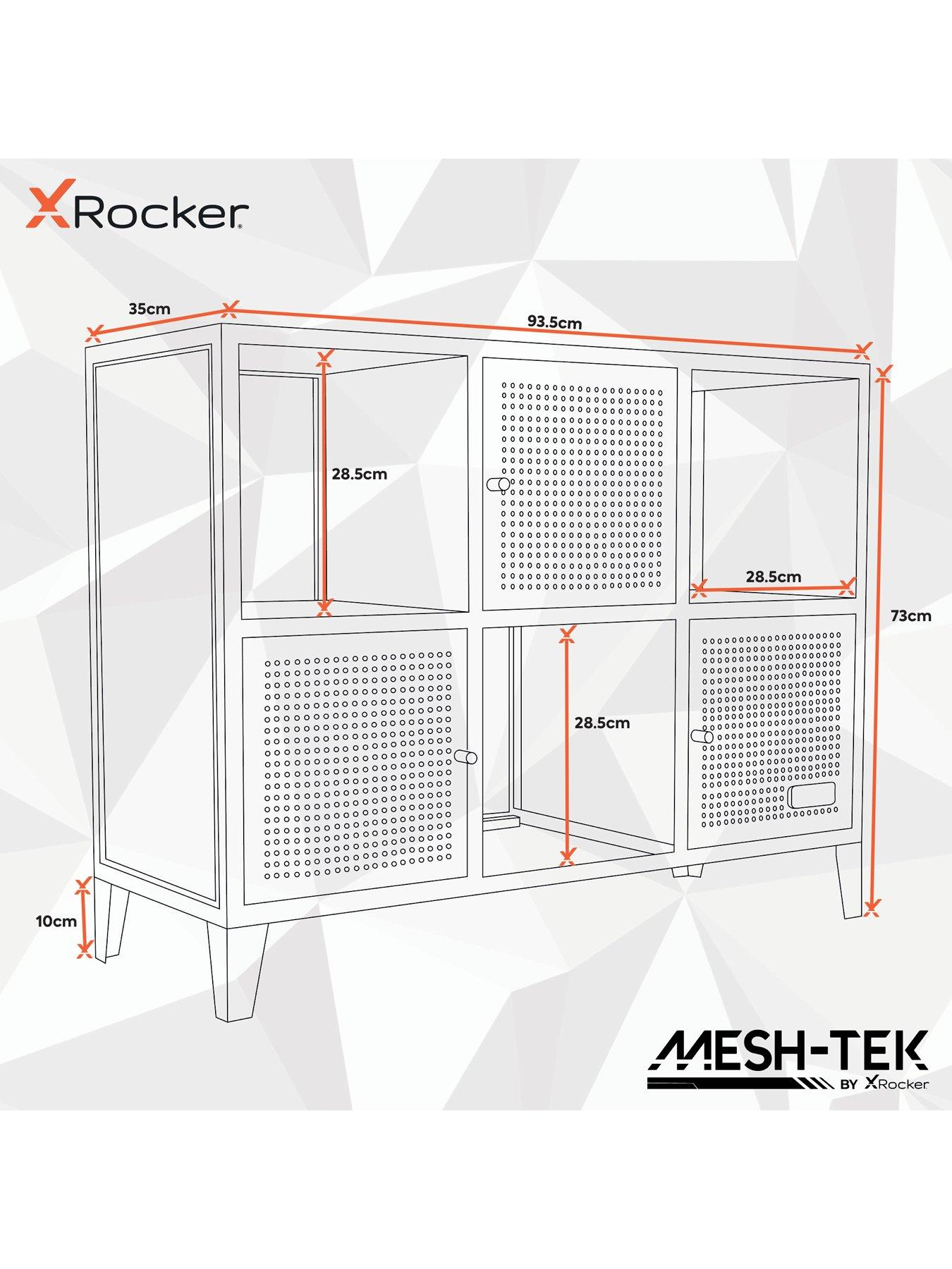 Image 7 of 7 of X Rocker MESH-TEK Wide Display Cabinet with 6 Cube Storage