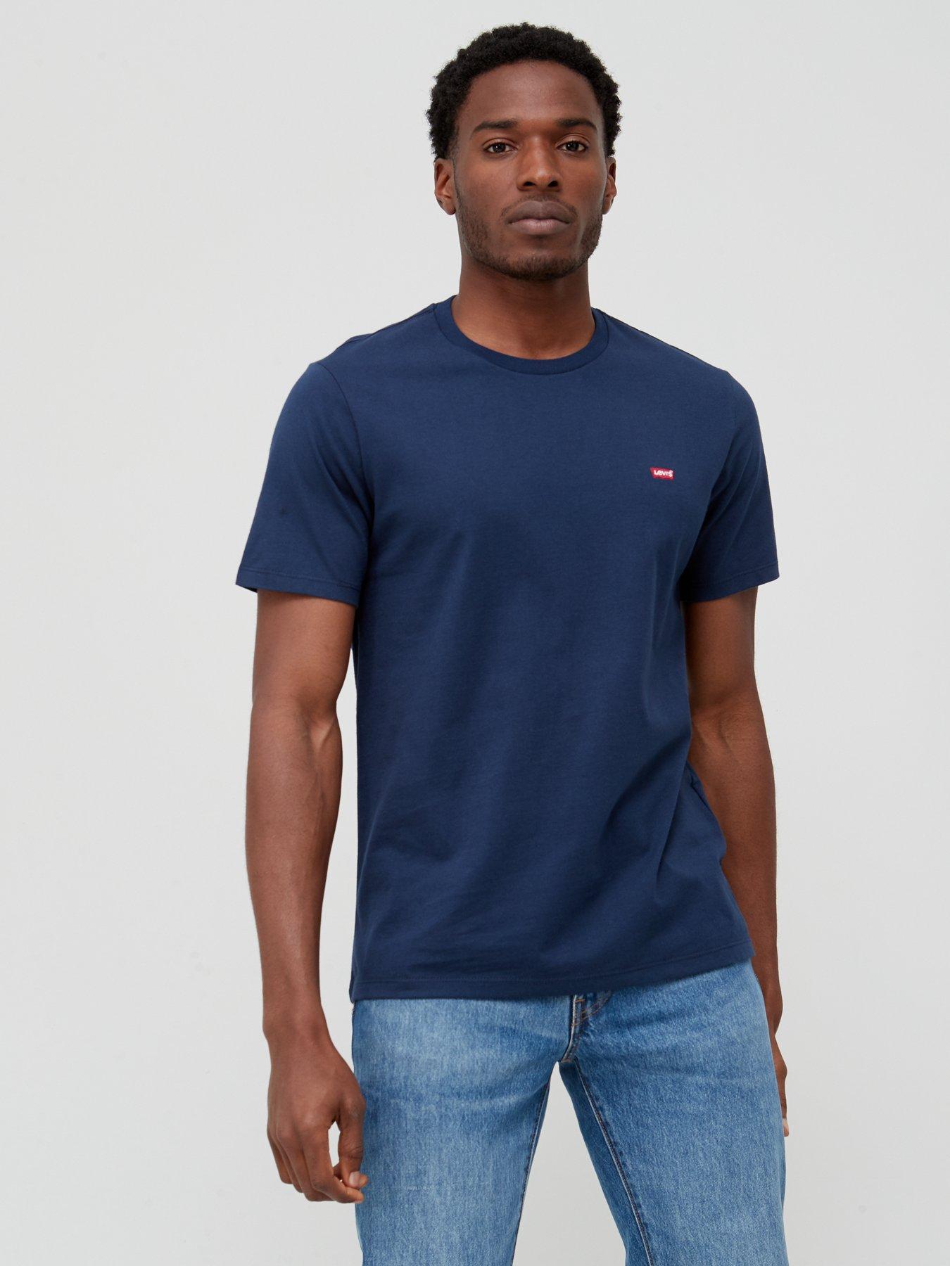 Image 4 of 4 of Levi's Mens Housemark Logo Cotton T-Shirt - Dress Blues