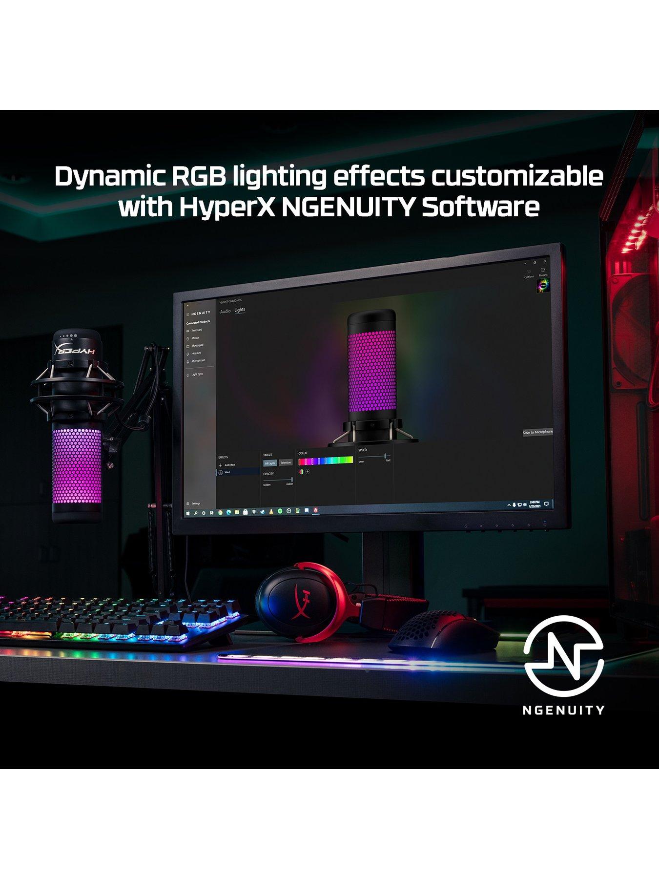 Image 7 of 8 of HYPERX QuadCast S USB Gaming Microphone - PC | Mac | PS4 | PS5 | RGB Lighting - Black
