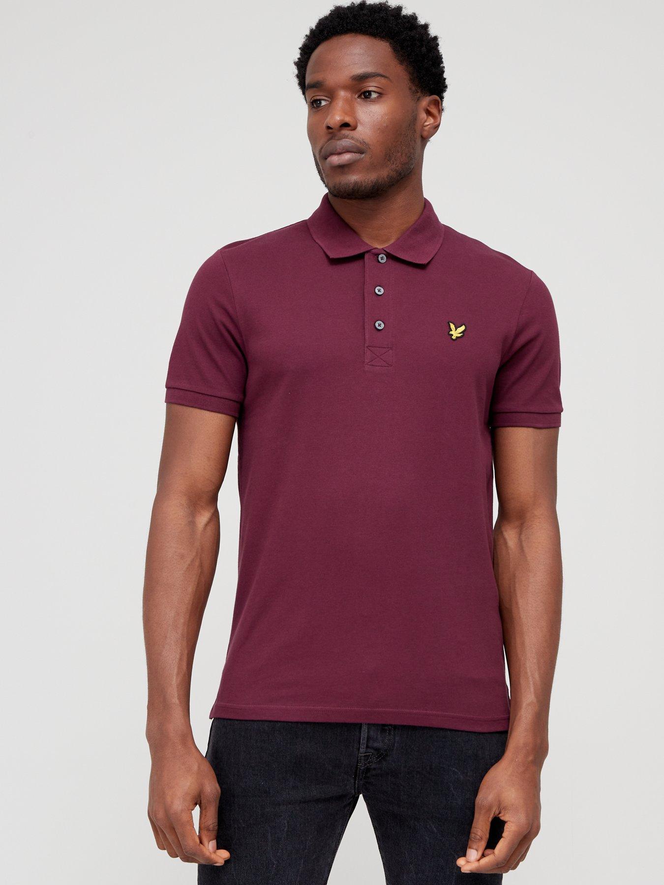 Image 1 of 4 of Lyle & Scott Regular Fit Logo Polo Shirt - Dark Red