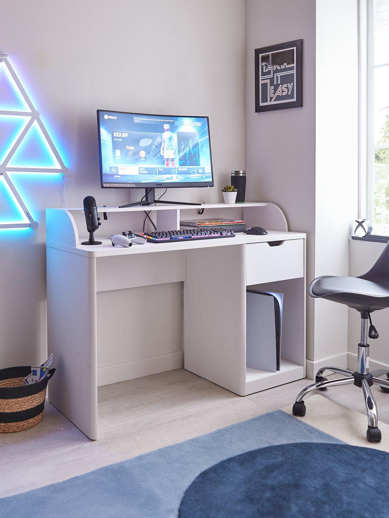 undefined Very Home Aspen Gaming Desk - White Oak Effect