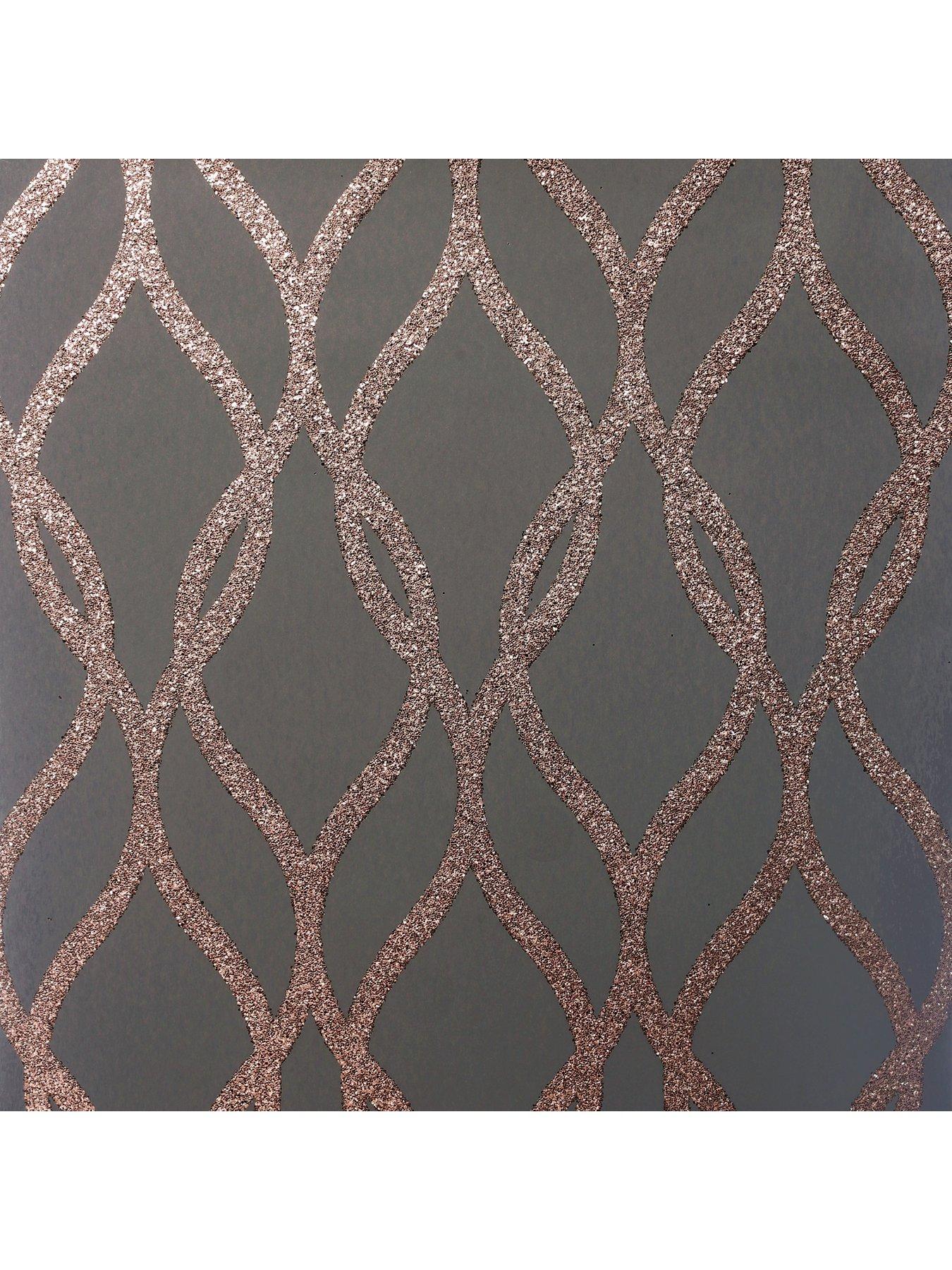 arthouse-sequin-trellis-charcoalrose-gold-wallpaper