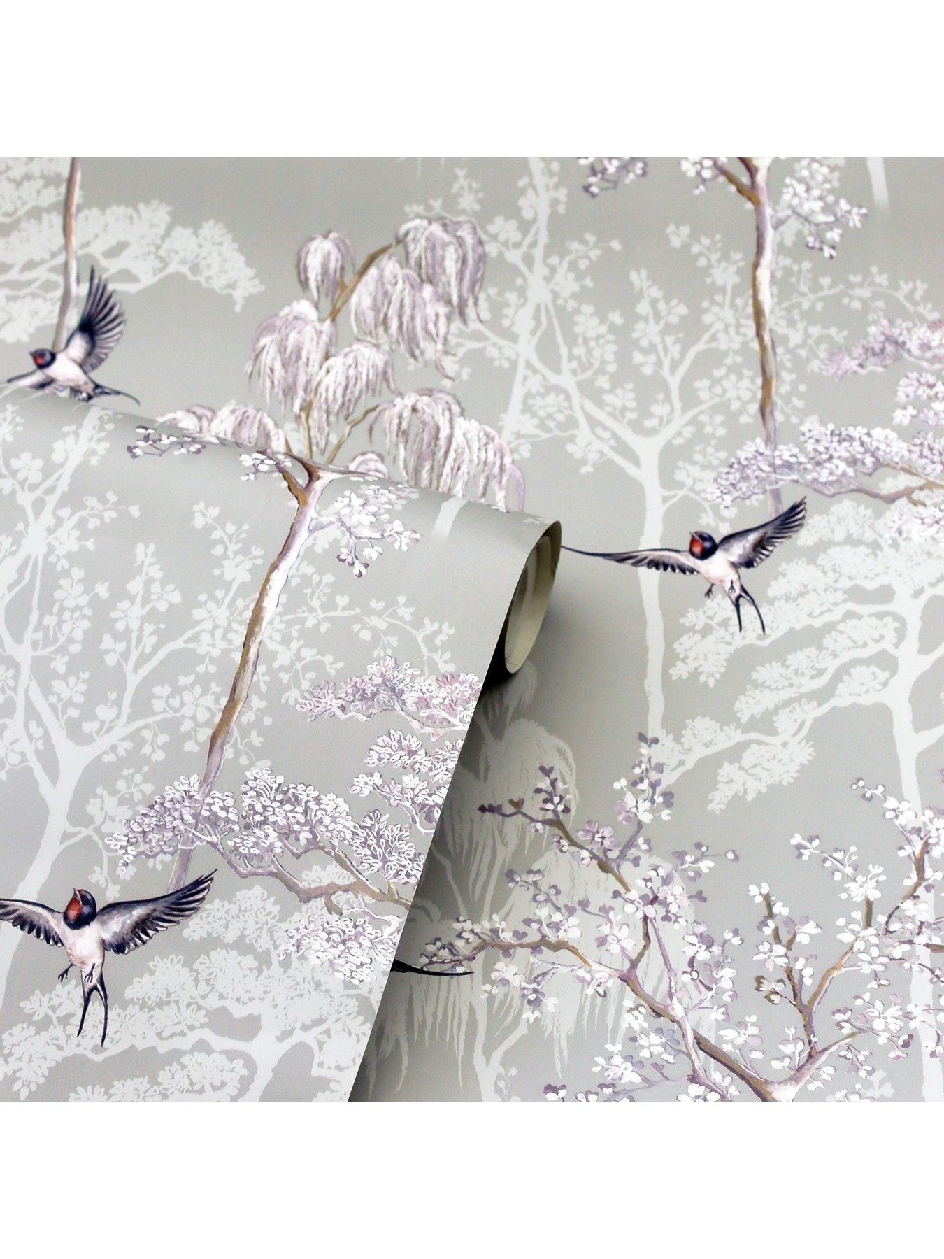 Image 2 of 3 of ARTHOUSE Arthouse Japanese Garden Grey Wallpaper