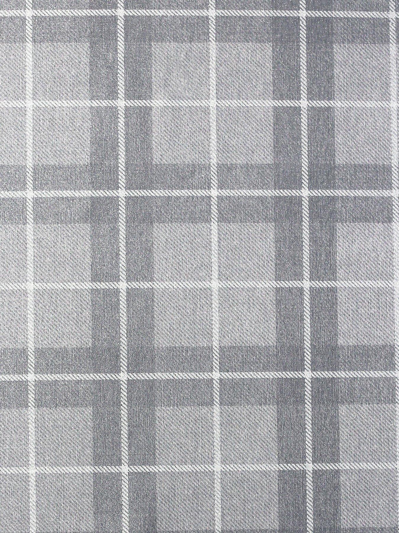 Image of ARTHOUSE Heritage Check Grey and Silver Wallpaper