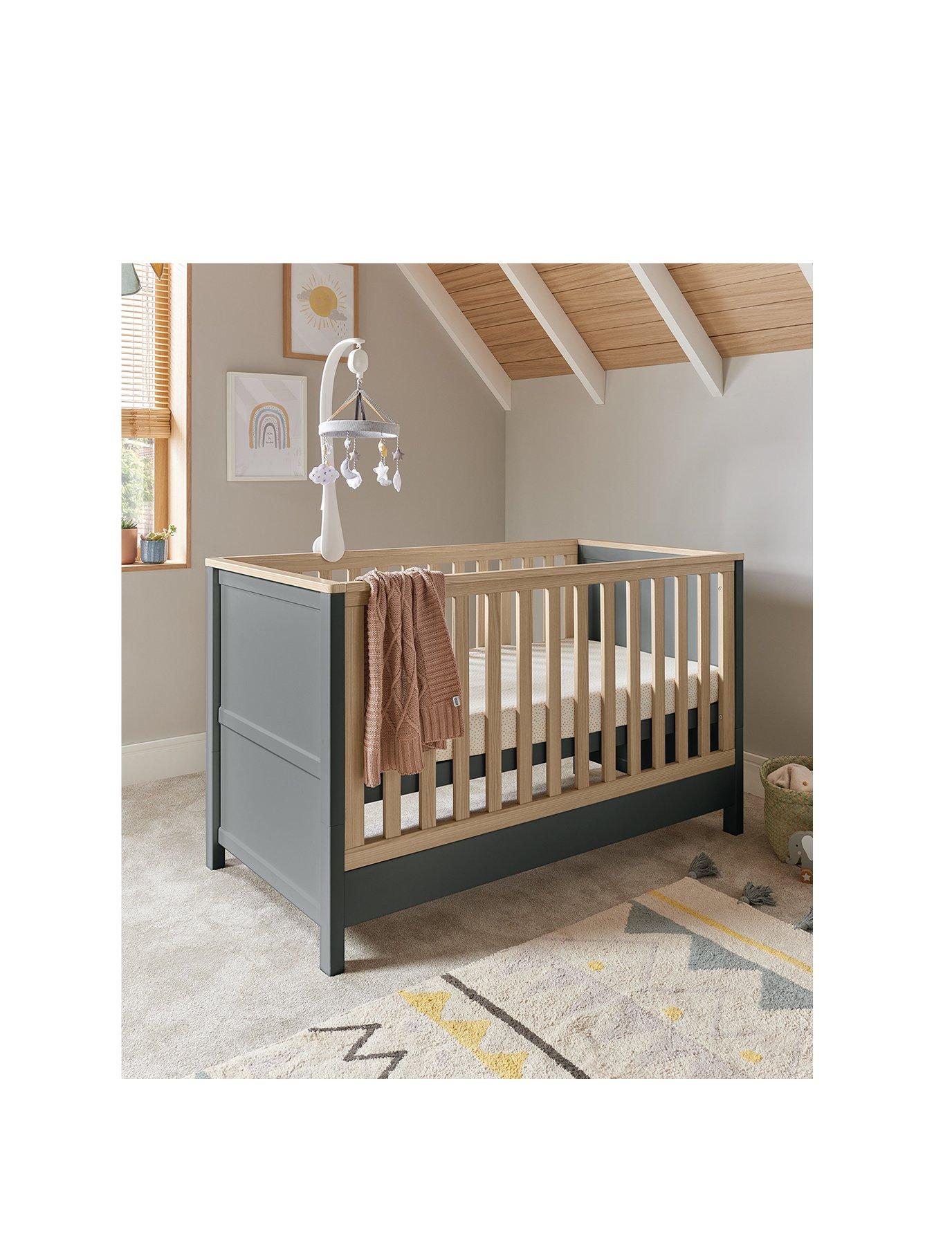 Mothercare lulworth clearance cot bed grey