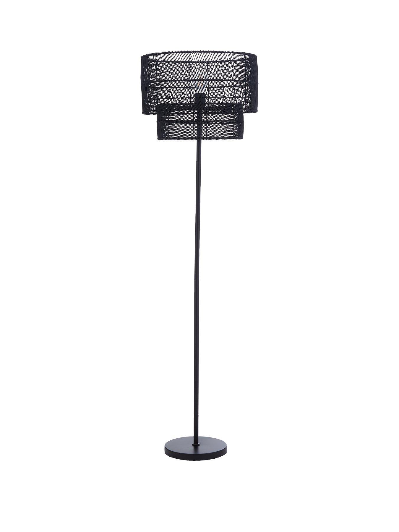 Image of Very Home Amira 2 Tier Rattan Floor Lamp