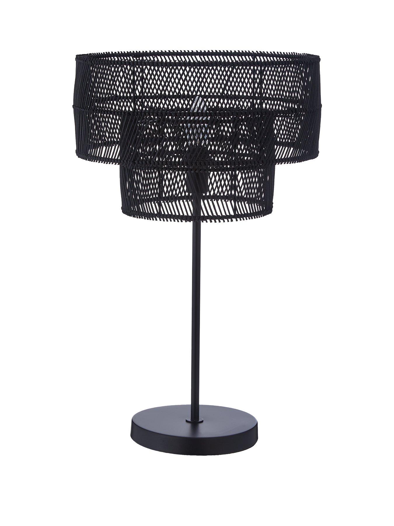 The Very Collection Amira 2 Tier Rattan Table Lamp