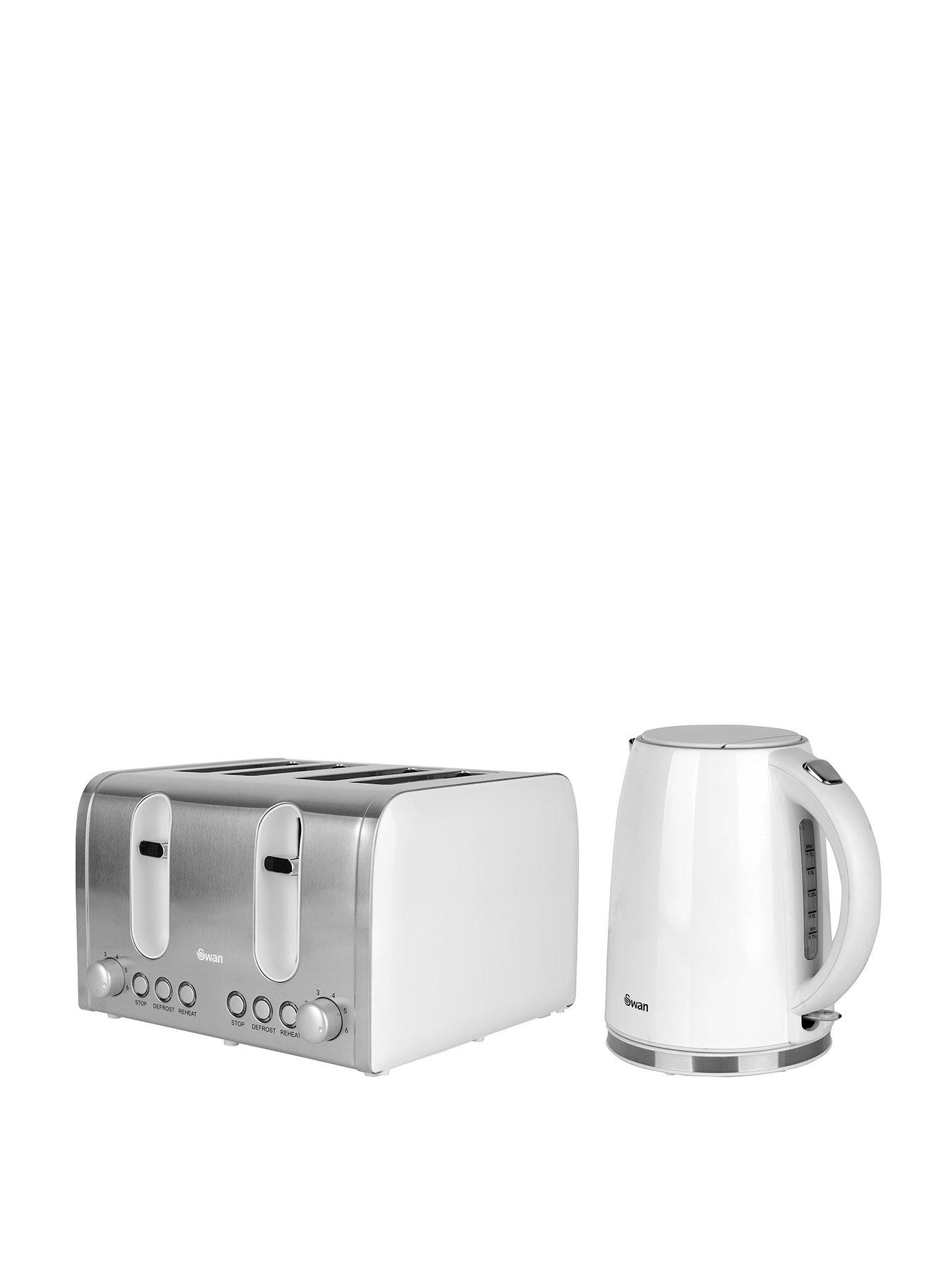Image 1 of 6 of Swan Kettle &amp; Toaster 4-Slice Twin Pack&nbsp;- White