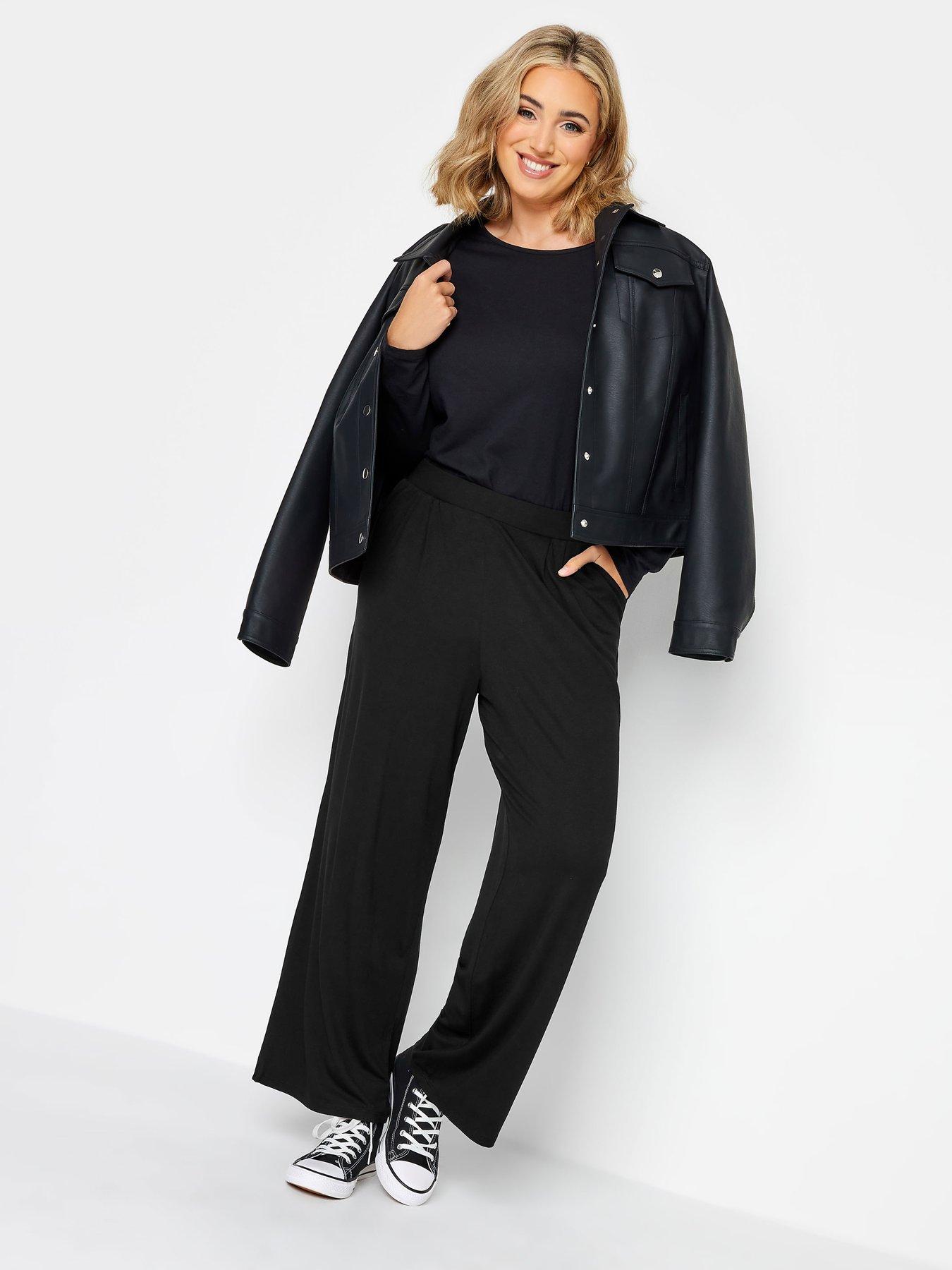 yours-yours-limitednbsppleat-front-wide-leg-trouser--nbspplain-blackback