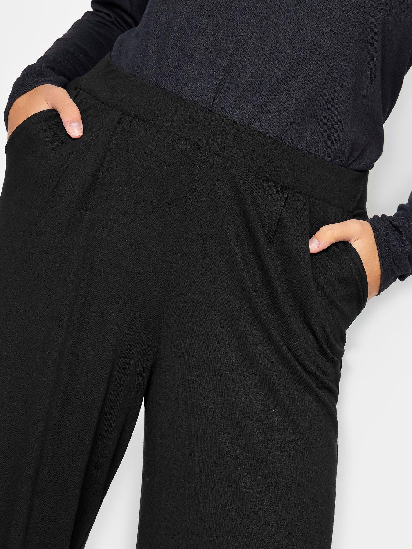 yours-yours-limitednbsppleat-front-wide-leg-trouser--nbspplain-blackoutfit