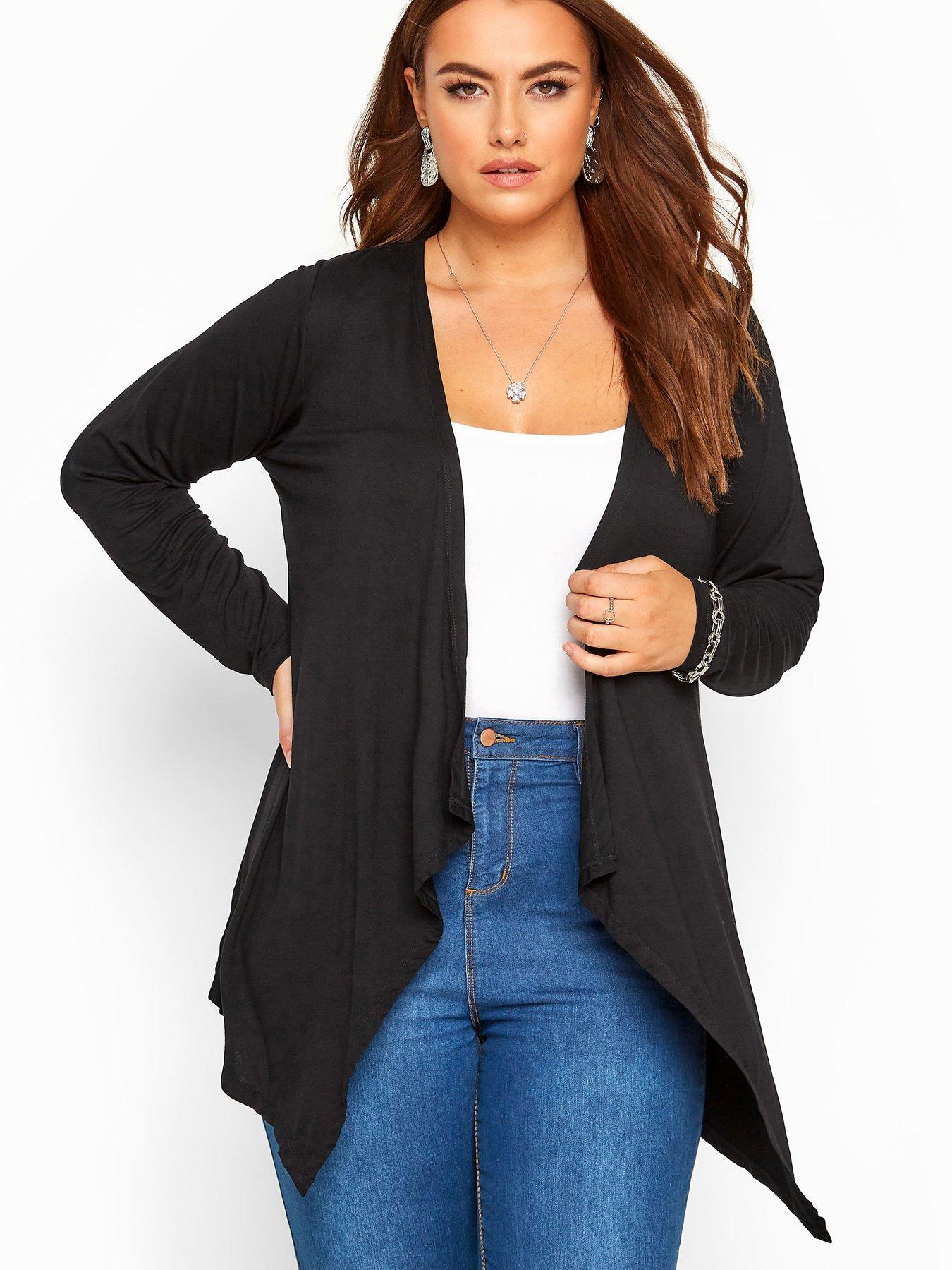 undefined Yours Waterfall Cardigan - Black