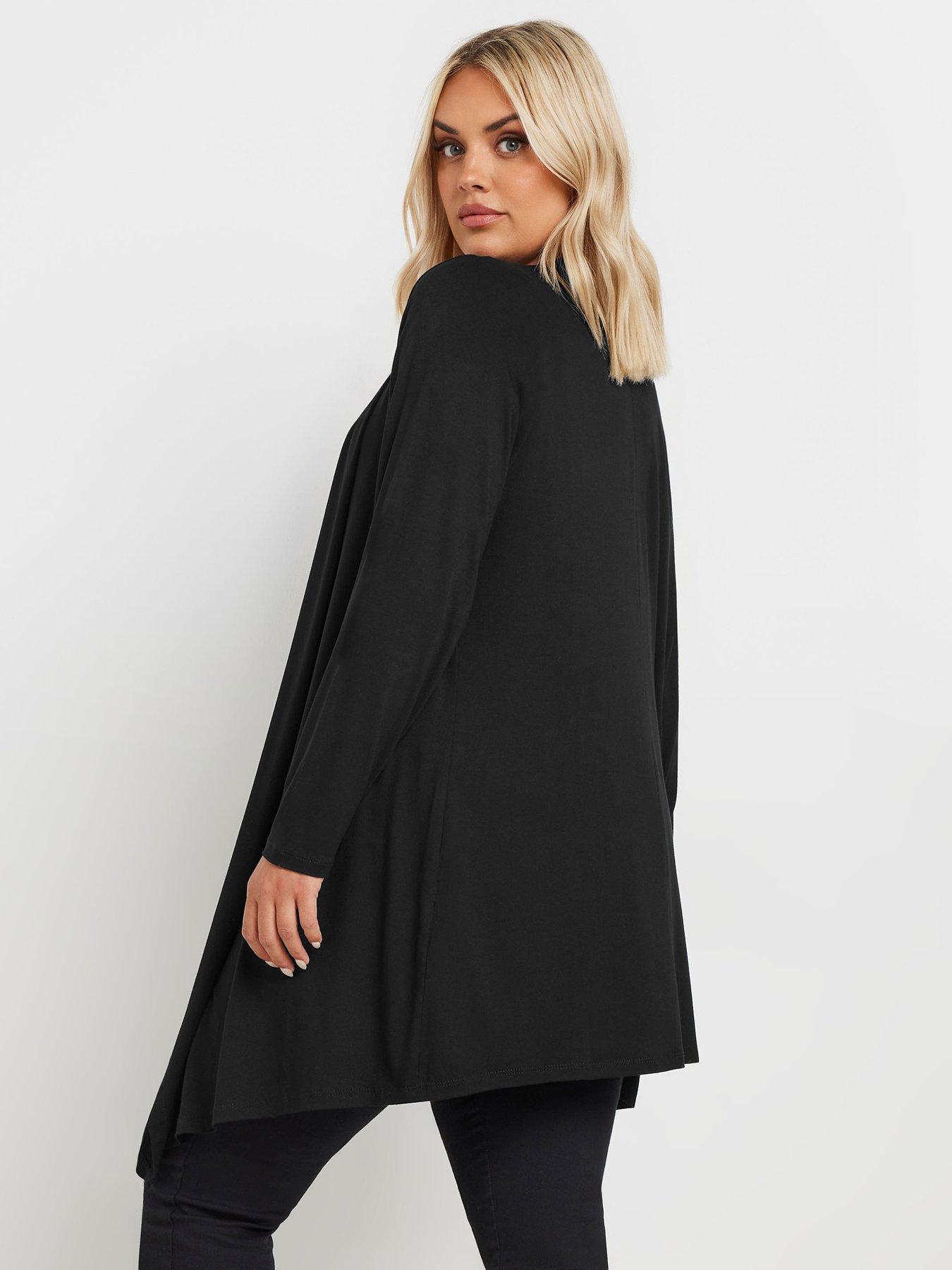 Image 2 of 4 of Yours Yours Waterfall Cardigan -&nbsp;Black