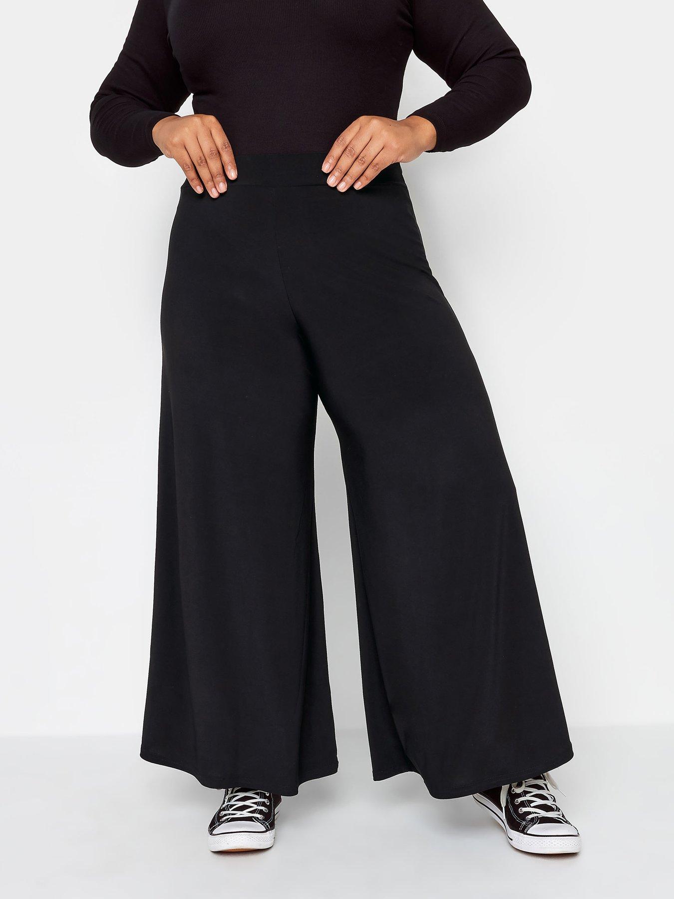 Yours Yours Super Wide Leg Jersey Palazzo Trouser - Black