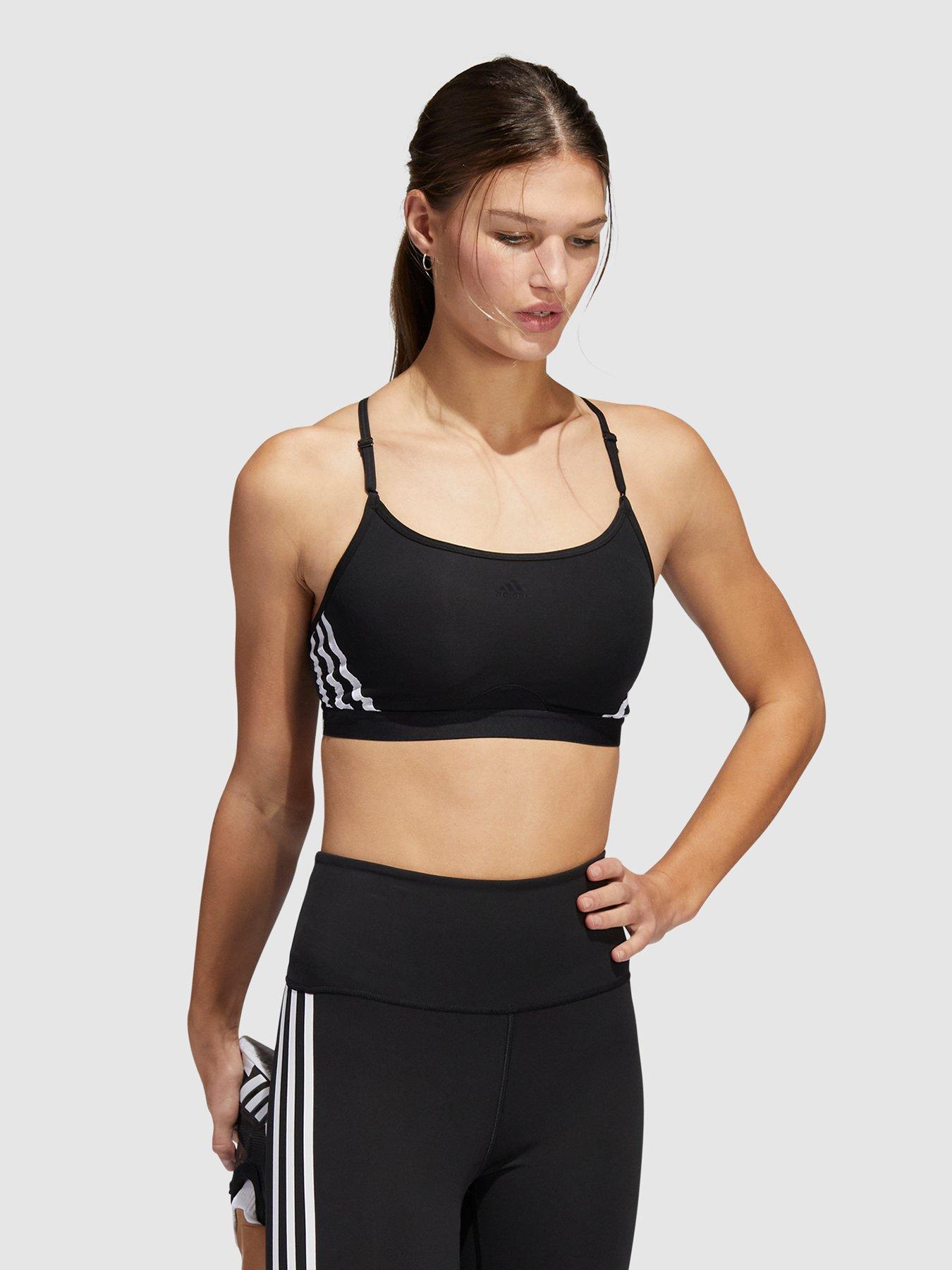 Buy ADIDAS Striped Polyester Fitted Womens Sports Bra
