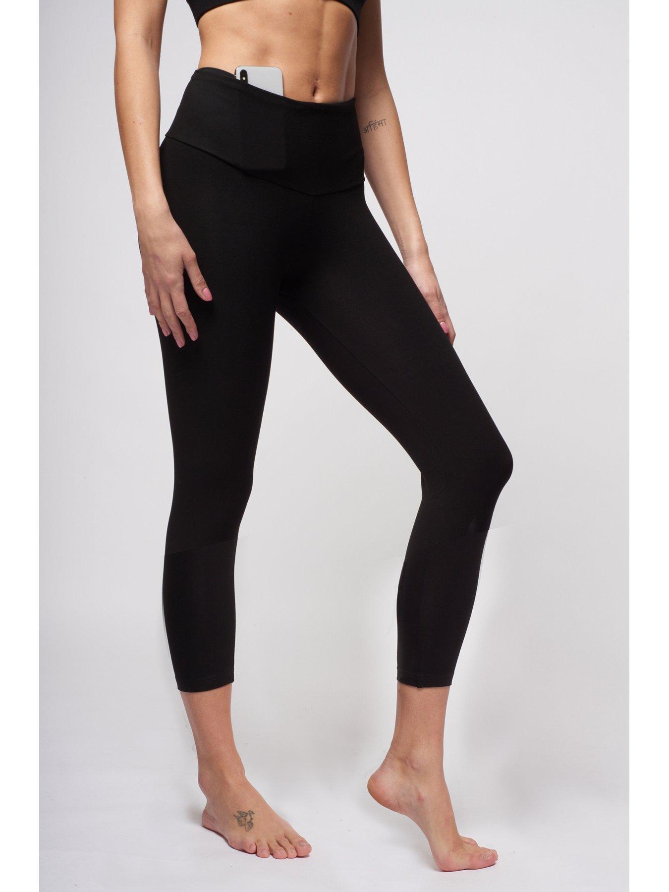 TLC Sport Women's Lightweight Tummy Control High Waist Leggings-Black-XS- :  : Fashion