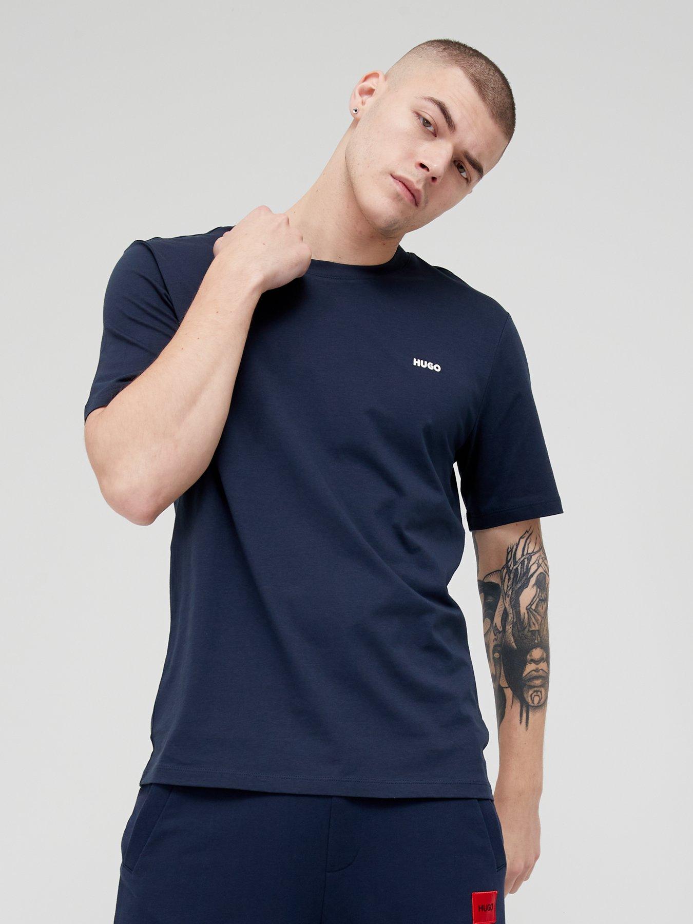 Image 1 of 4 of HUGO Dero Small Logo T-Shirt - Dark Blue