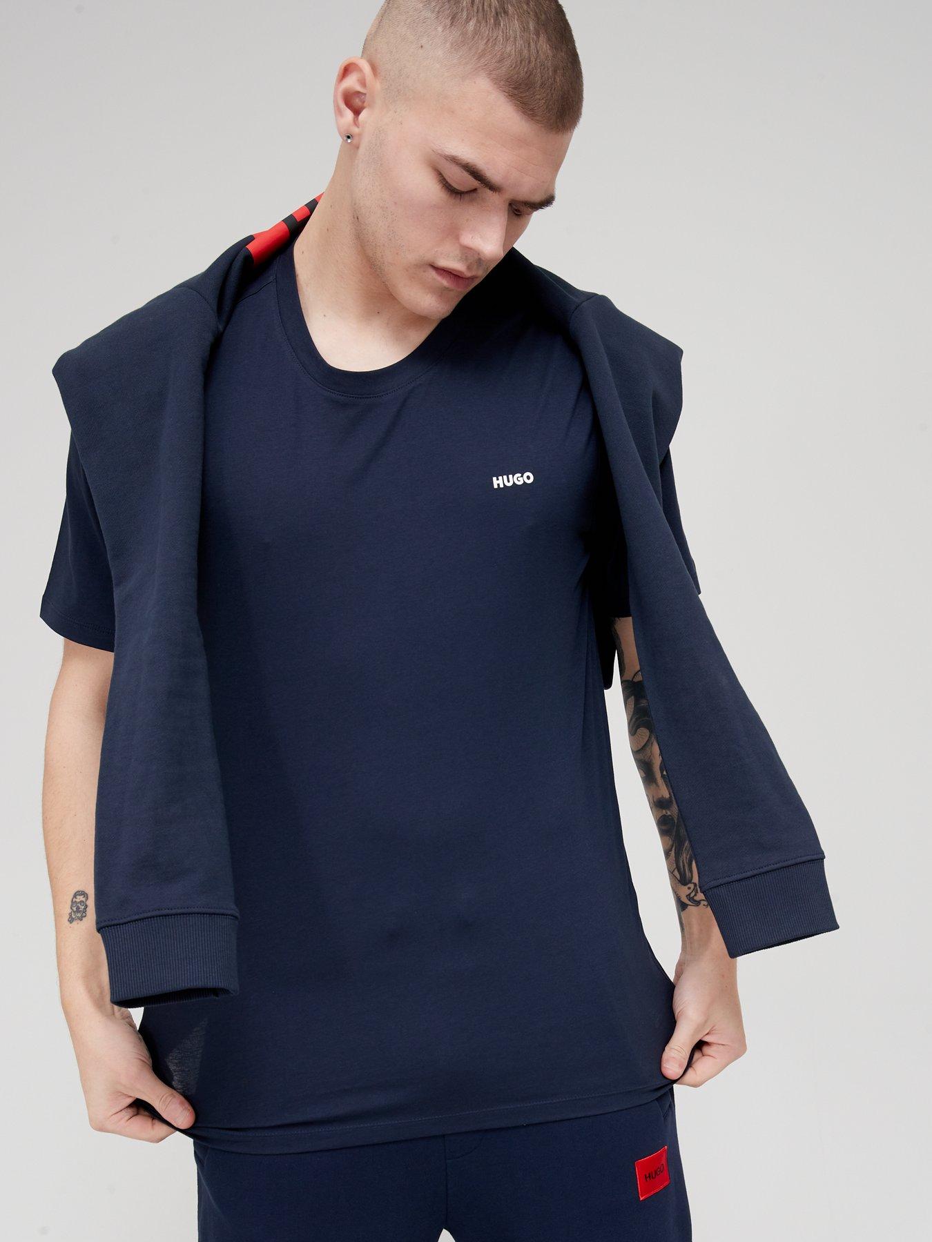 Image 4 of 4 of HUGO Dero Small Logo T-Shirt - Dark Blue