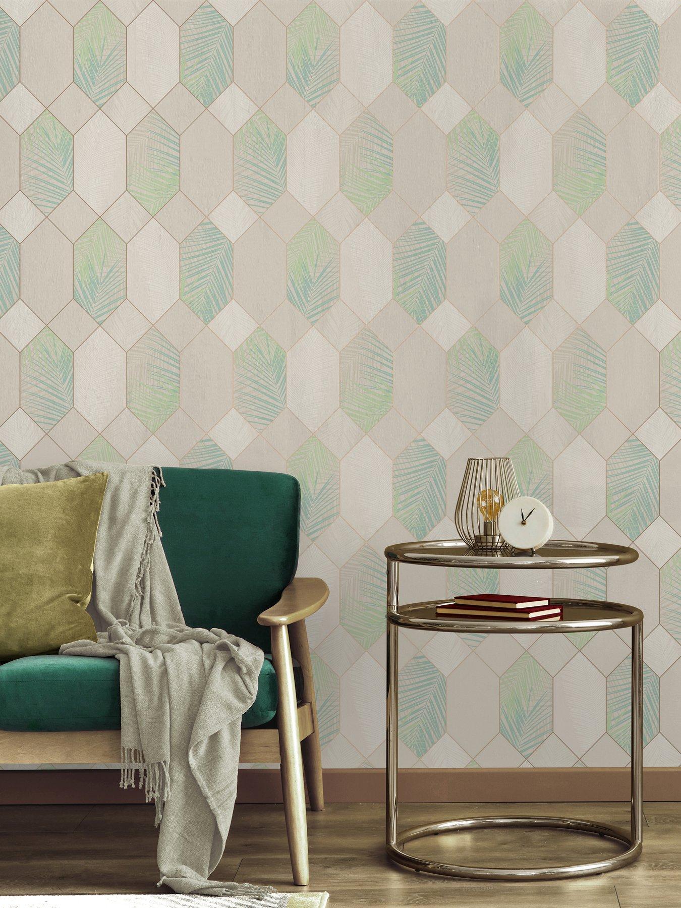 Fine Decor Miami Tropical Geo Natural/green