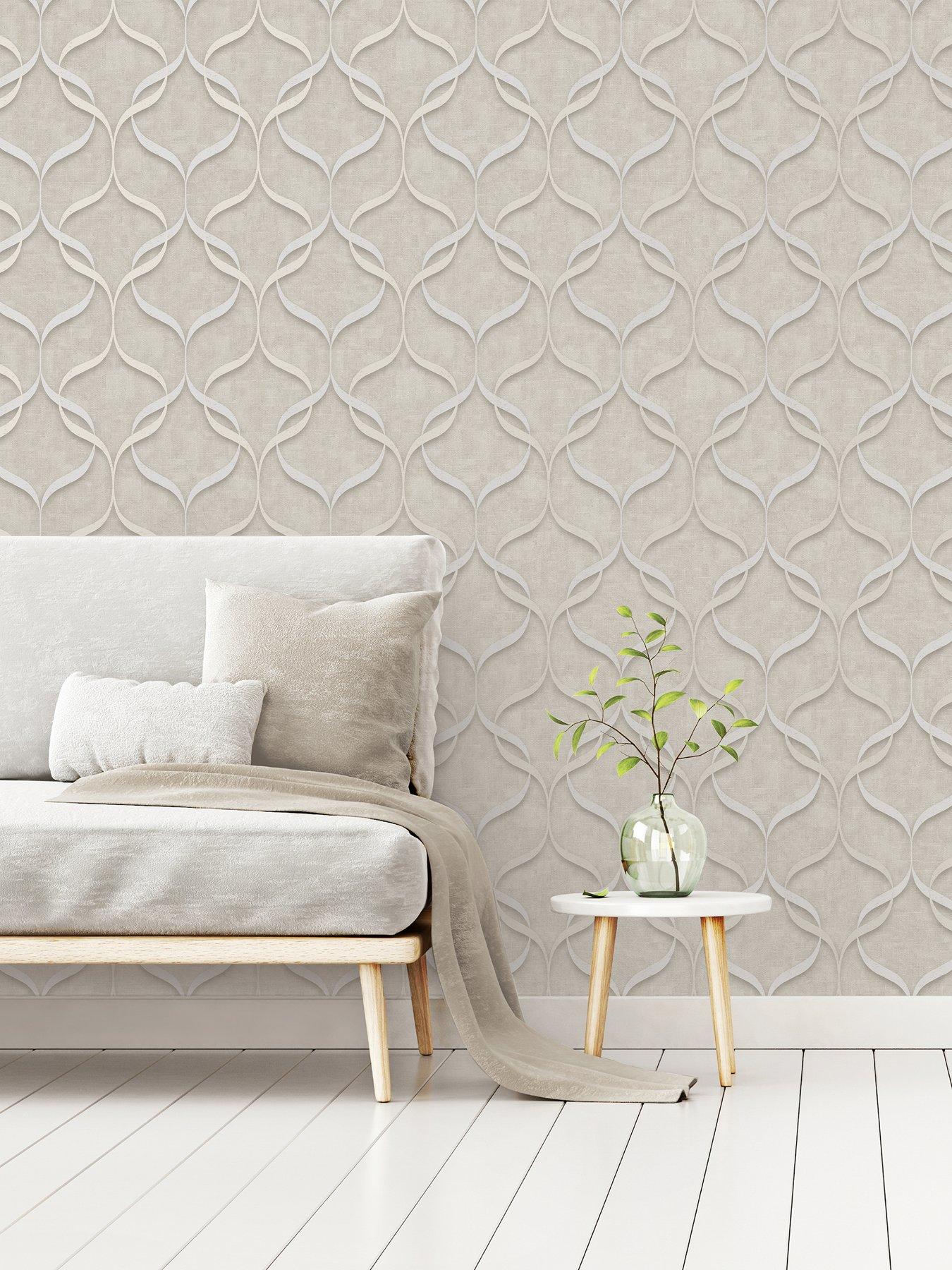 Fine Decor Milano Wave Wallpaper - Stone