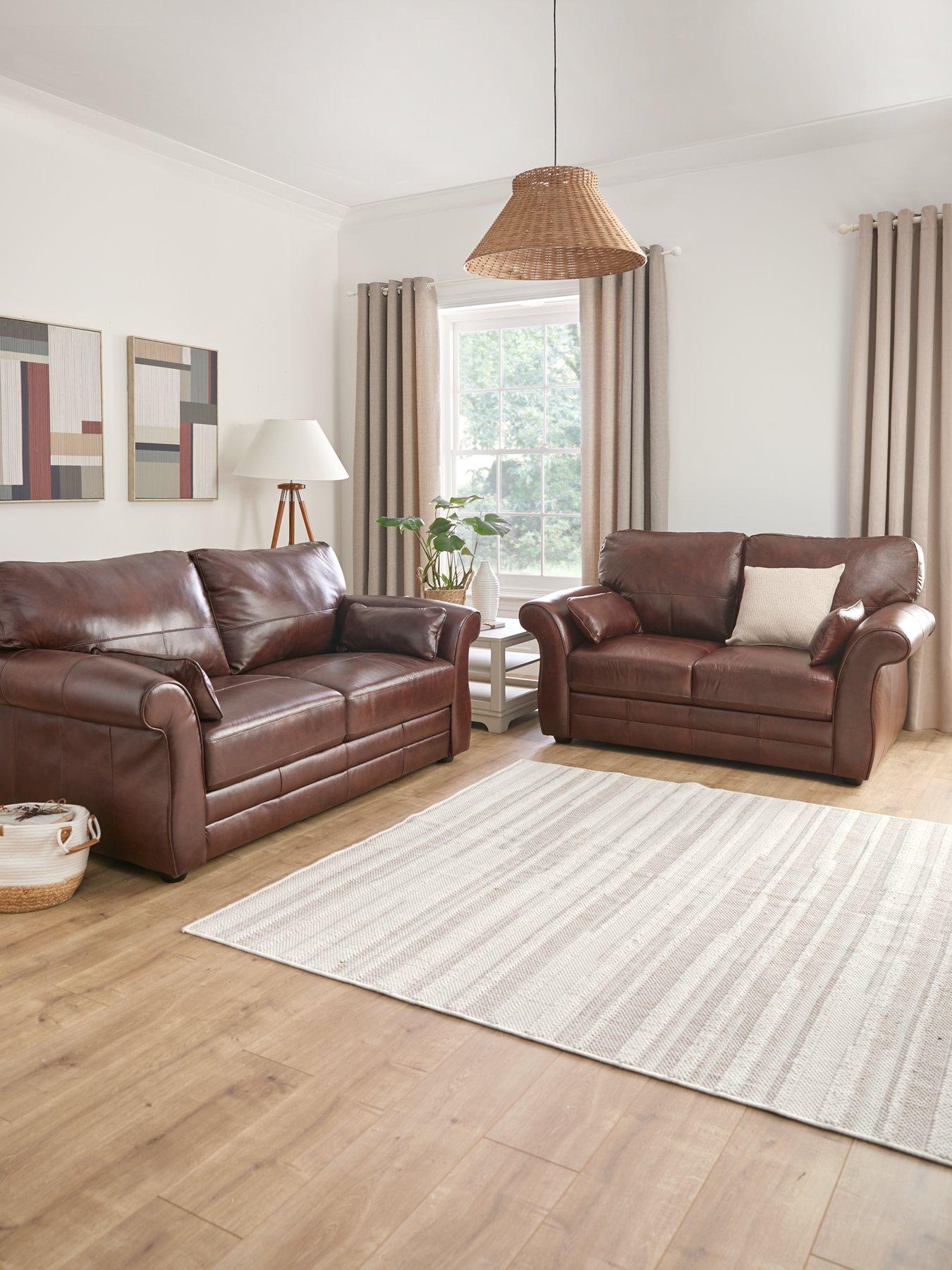 Image 1 of 7 of Very Home Vantage Italian Leather 3&nbsp;Seater&nbsp;+ 2 Seater&nbsp;Sofa Set (Buy and SAVE!)&nbsp;- FSC&reg; Certified
