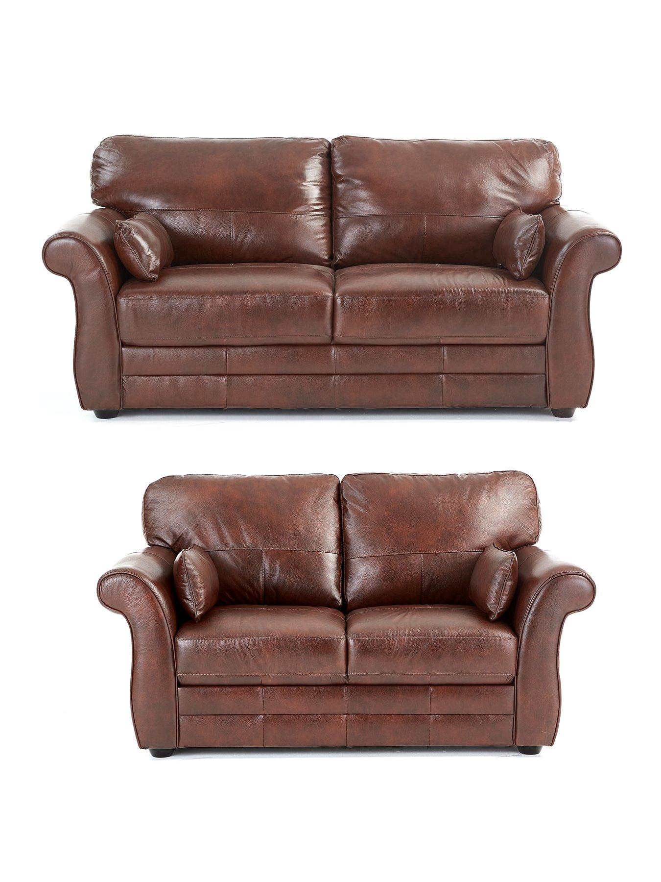 Image 2 of 7 of Very Home Vantage Italian Leather 3&nbsp;Seater&nbsp;+ 2 Seater&nbsp;Sofa Set (Buy and SAVE!)&nbsp;- FSC&reg; Certified