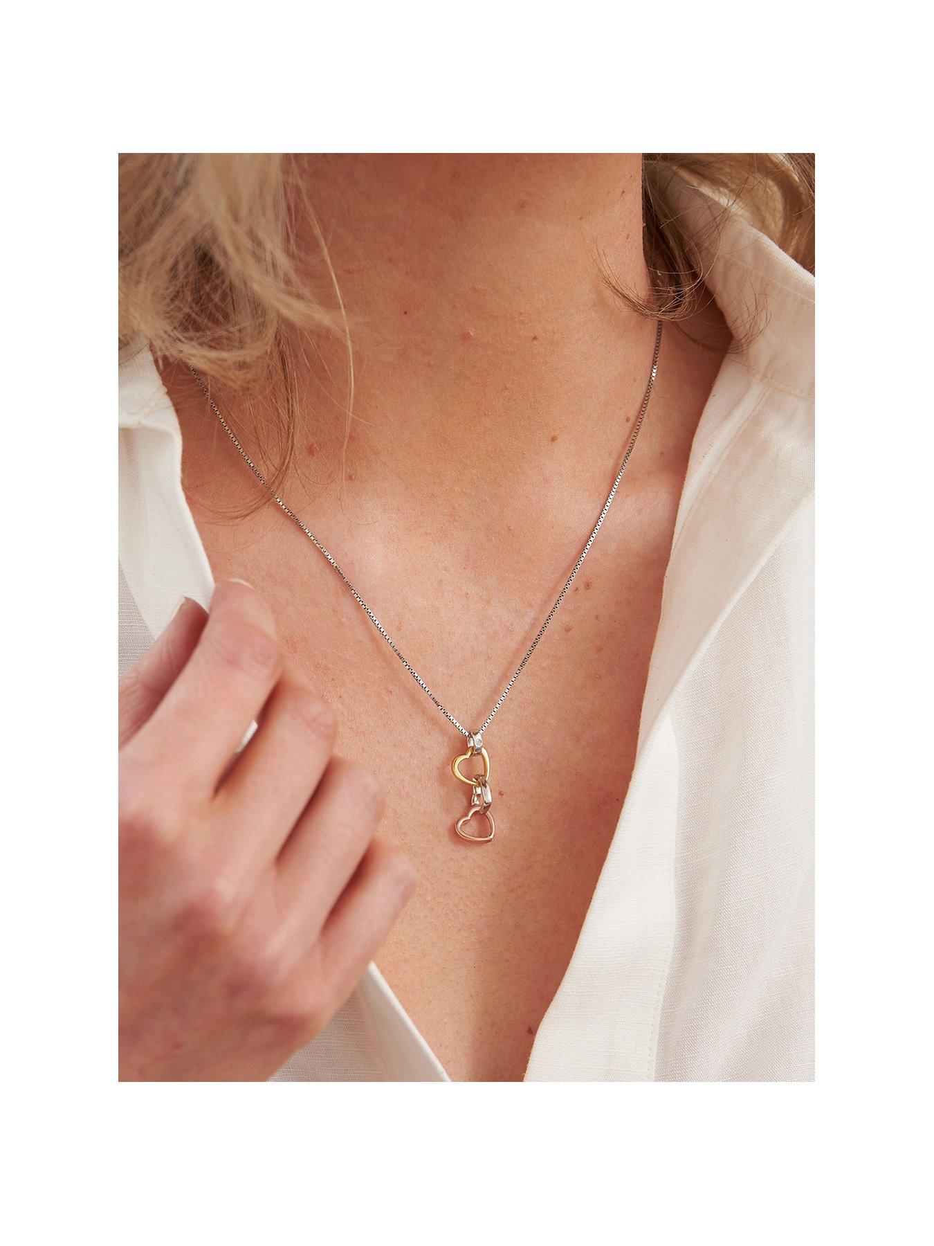 undefined Hot Diamonds Trio Triple Heart Pendant - Rose and Yellow Gold