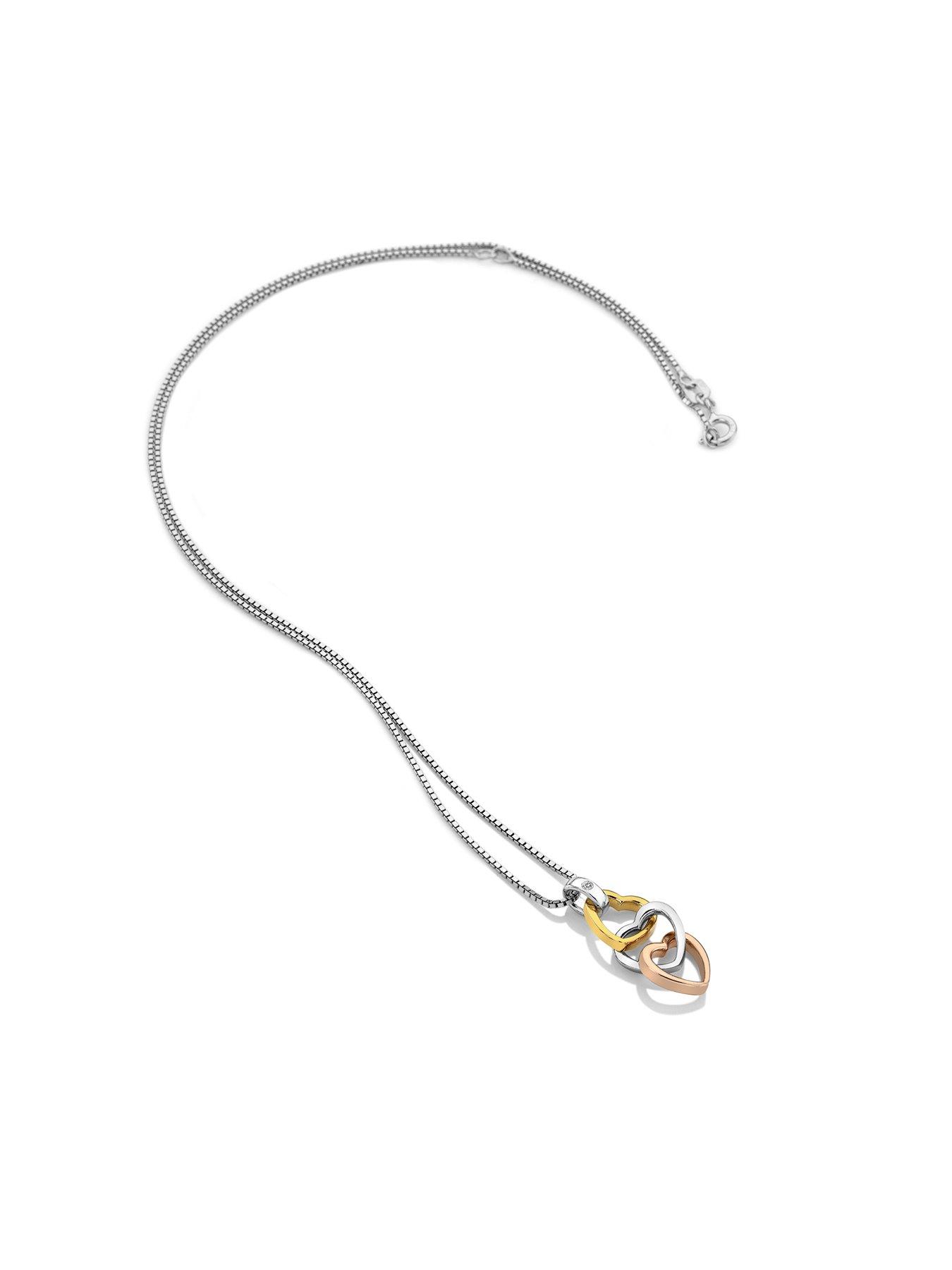 Hot diamonds clearance double heart necklace