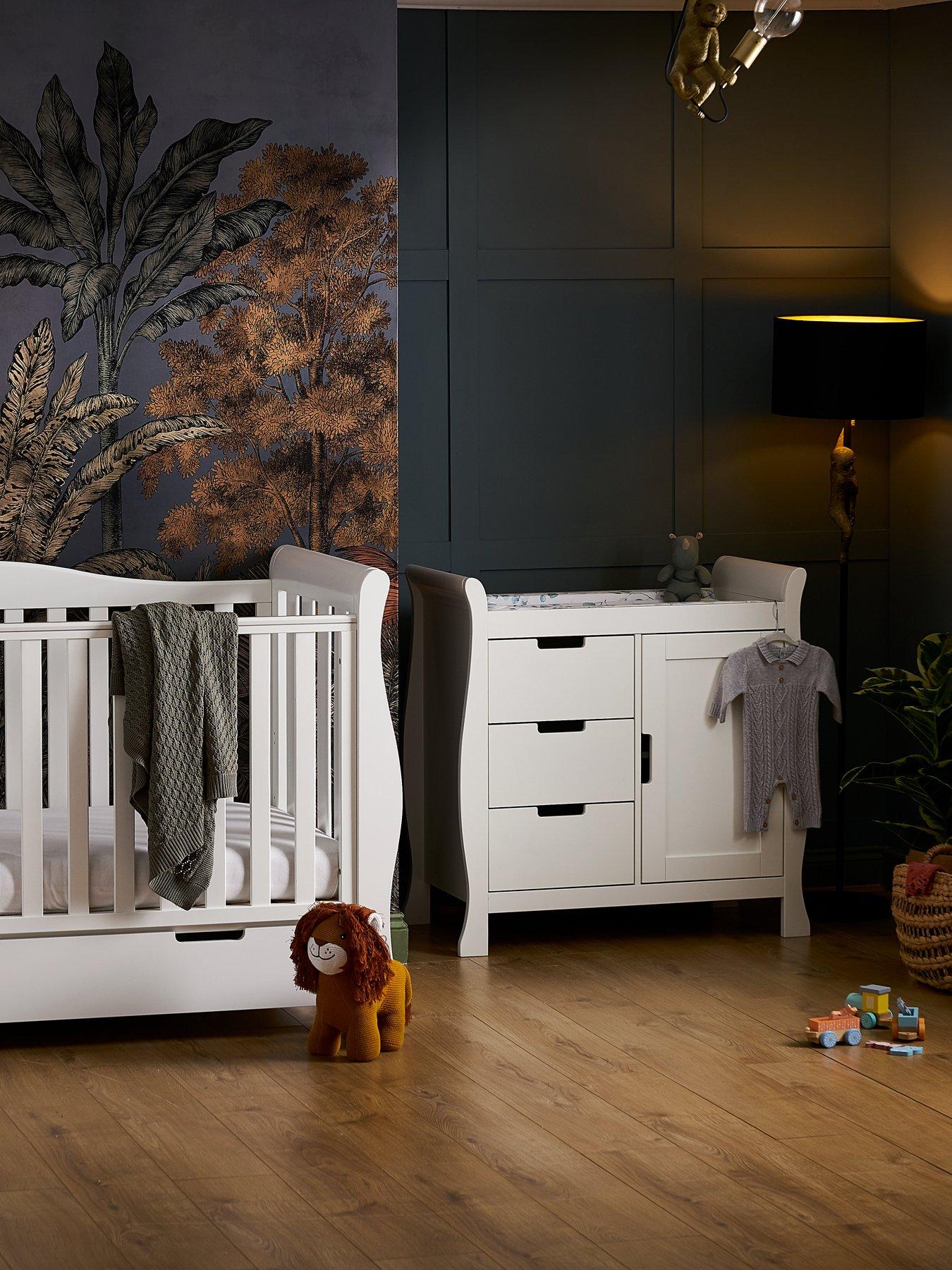 Image of Obaby Stamford Luxe 2-Piece Nursery Furniture Room Set - White