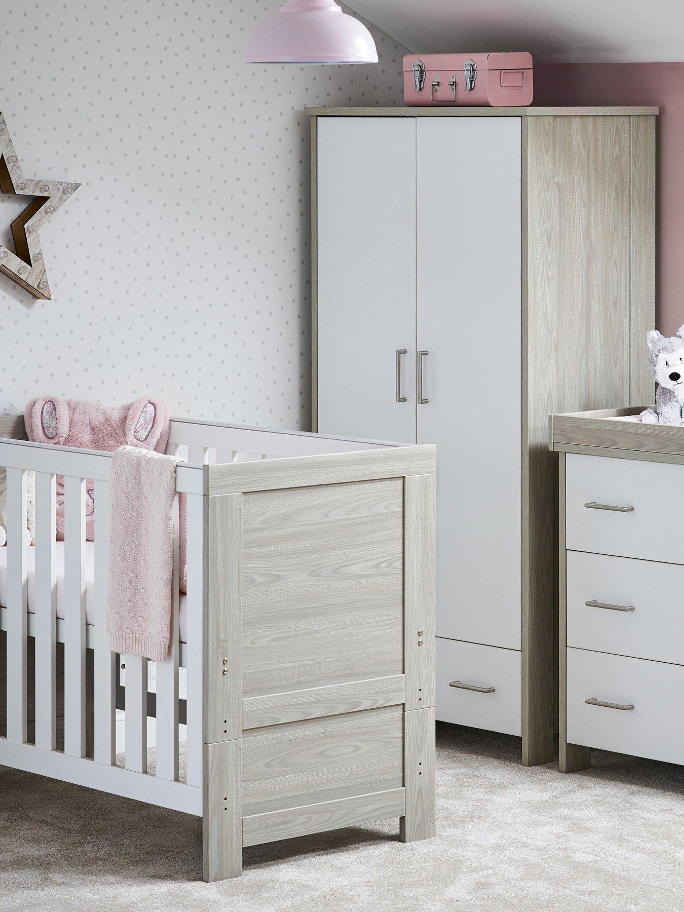 Image 1 of 7 of Obaby Nika Mini 3-Piece Room Set - Grey Wash/White