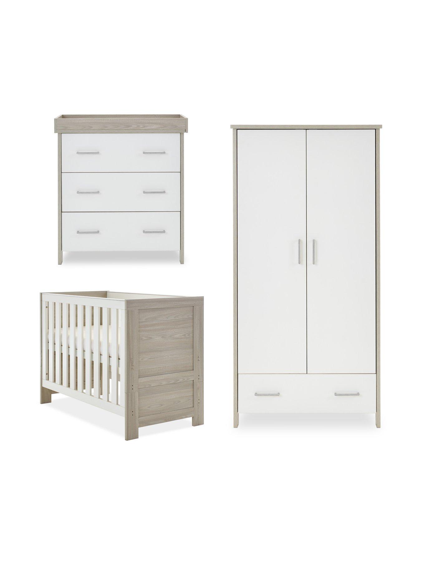 Image 3 of 7 of Obaby Nika Mini 3-Piece Room Set - Grey Wash/White