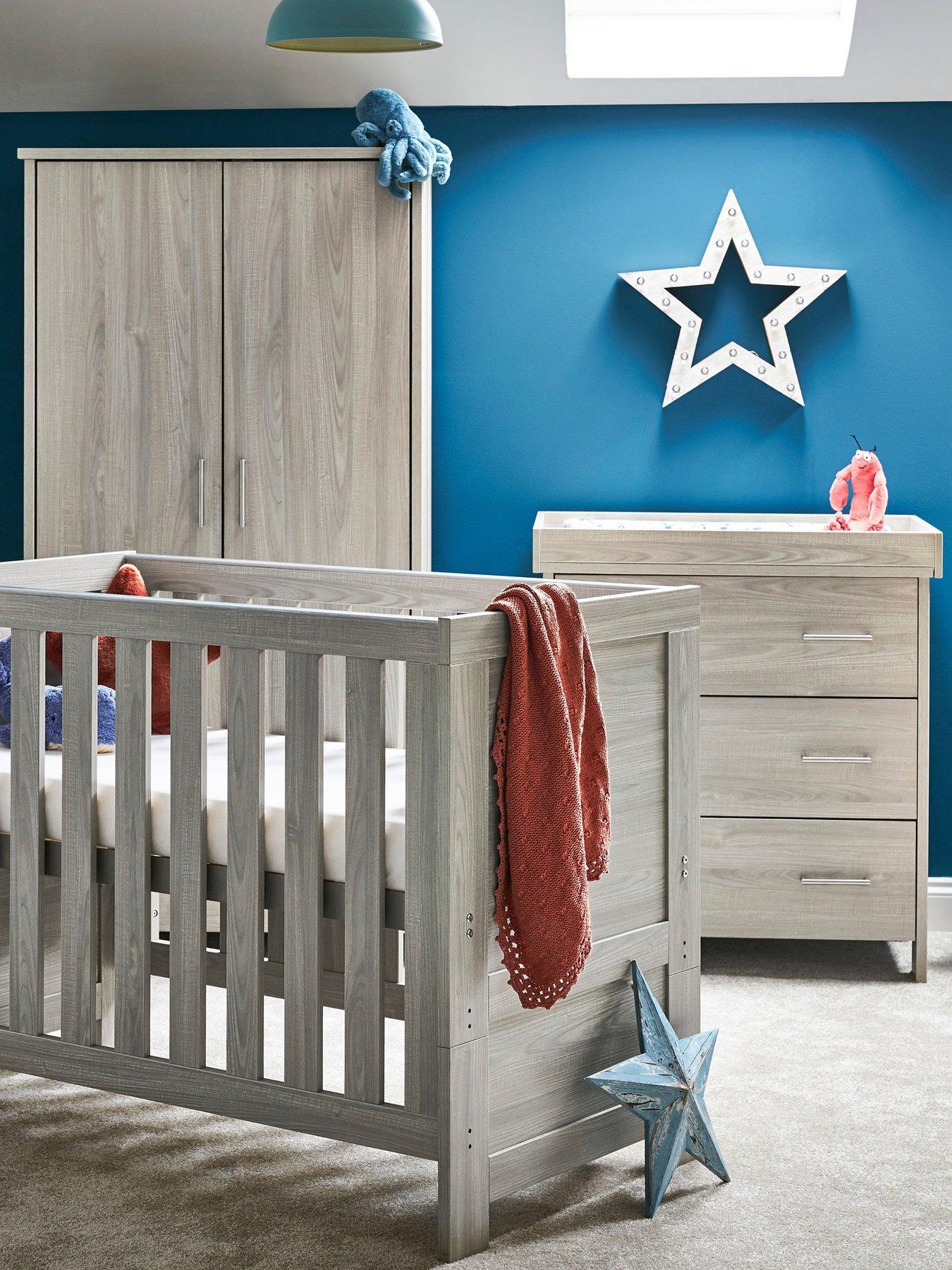 Image 1 of 7 of Obaby Nika Mini 3 Piece Room Set - Grey Wash