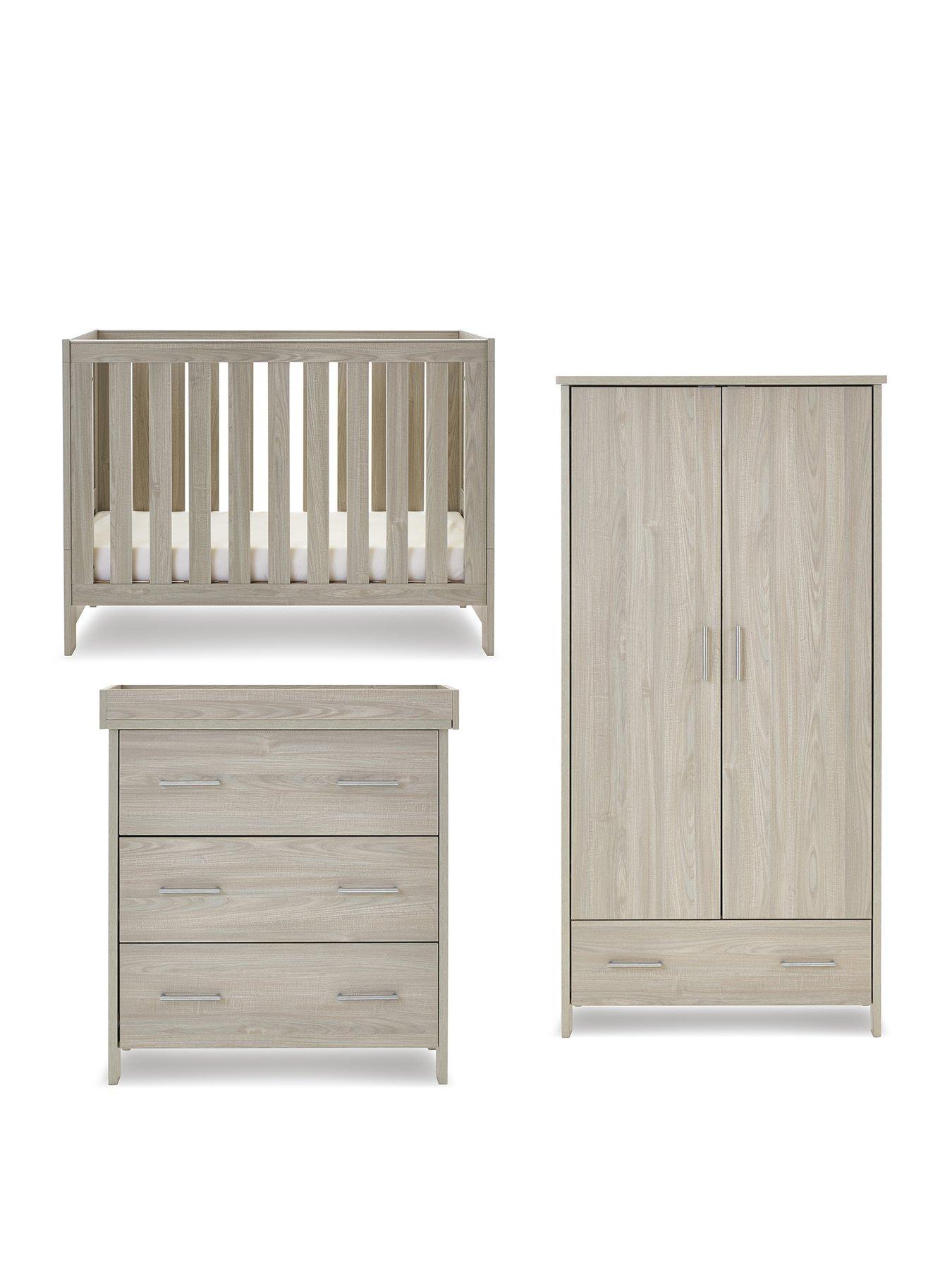 Image 2 of 7 of Obaby Nika Mini 3 Piece Room Set - Grey Wash