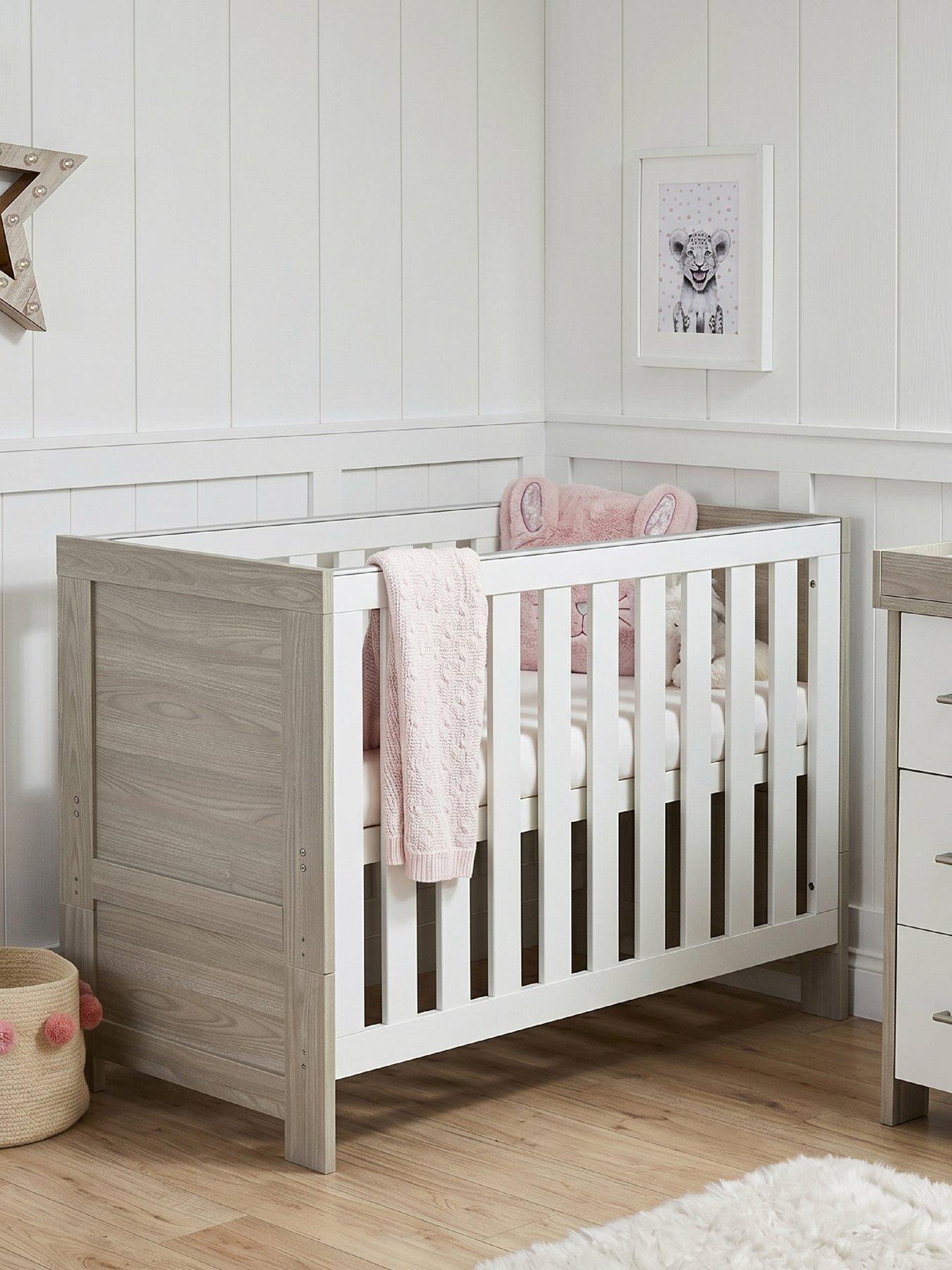 Obaby Nika Cot Bed - Grey Wash/White