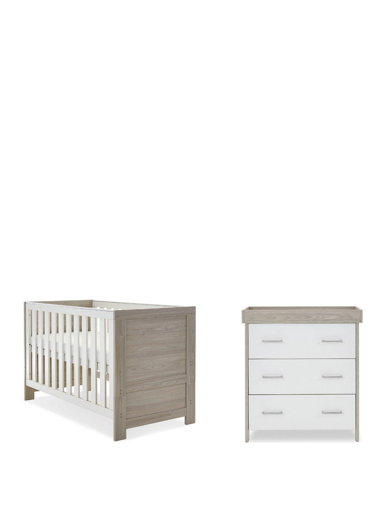 Image 2 of 7 of Obaby Nika 2 Piece Room Set - Grey Wash/White