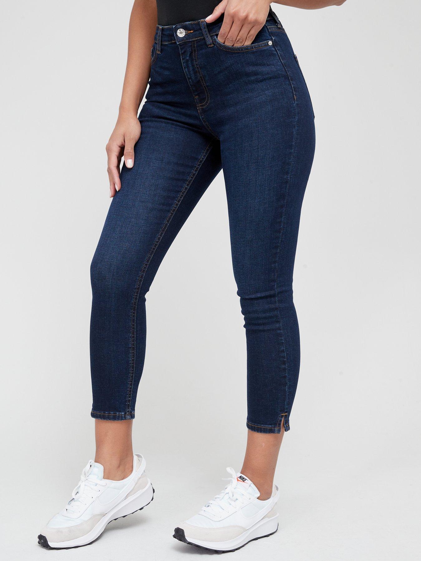 RE/DONE Denim Power Stretch High Rise Ankle Crop in Blue Womens Clothing Jeans Capri and cropped jeans 
