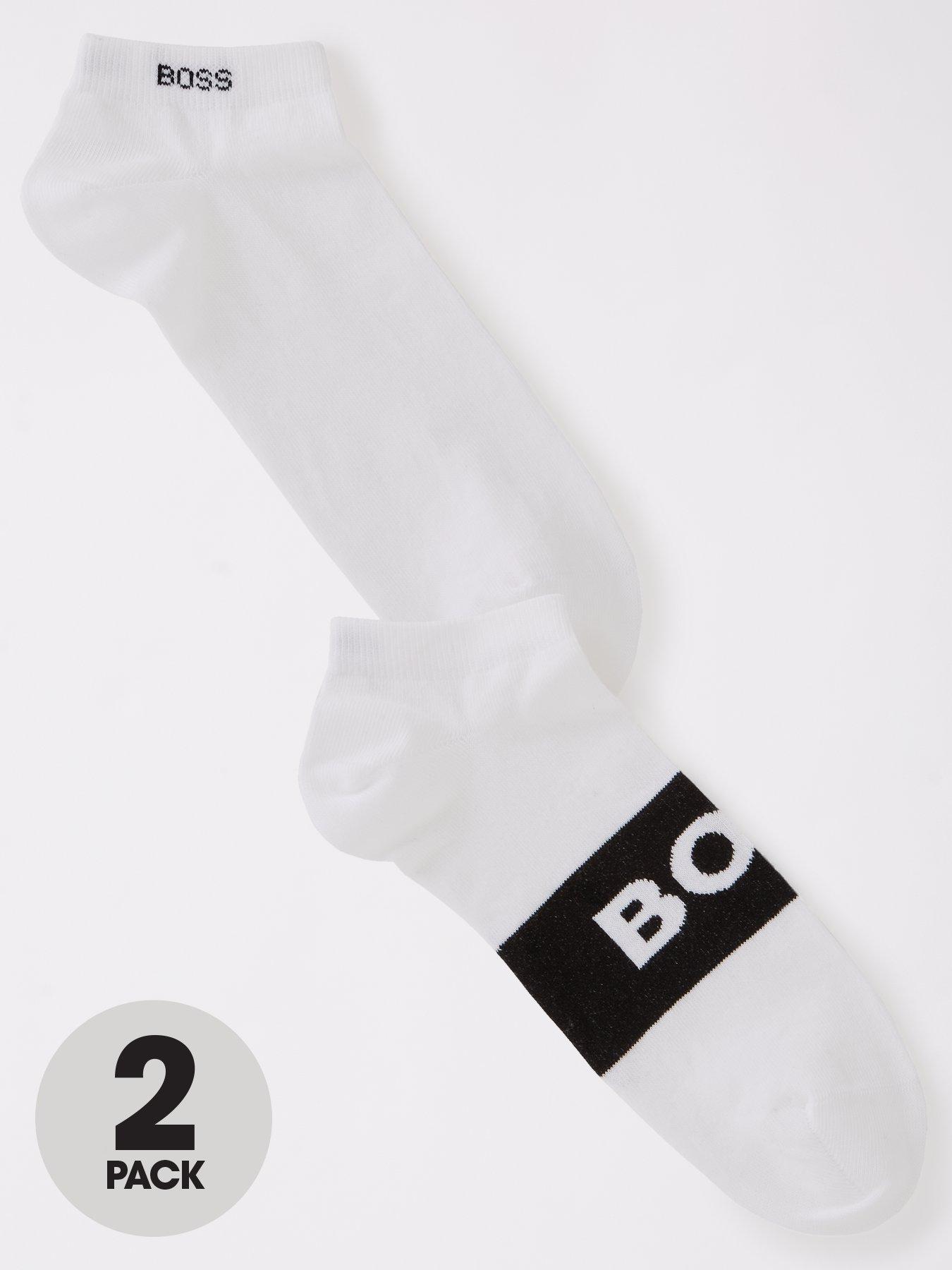 BOSS 2 Pack Trainer Liner Logo Socks - White