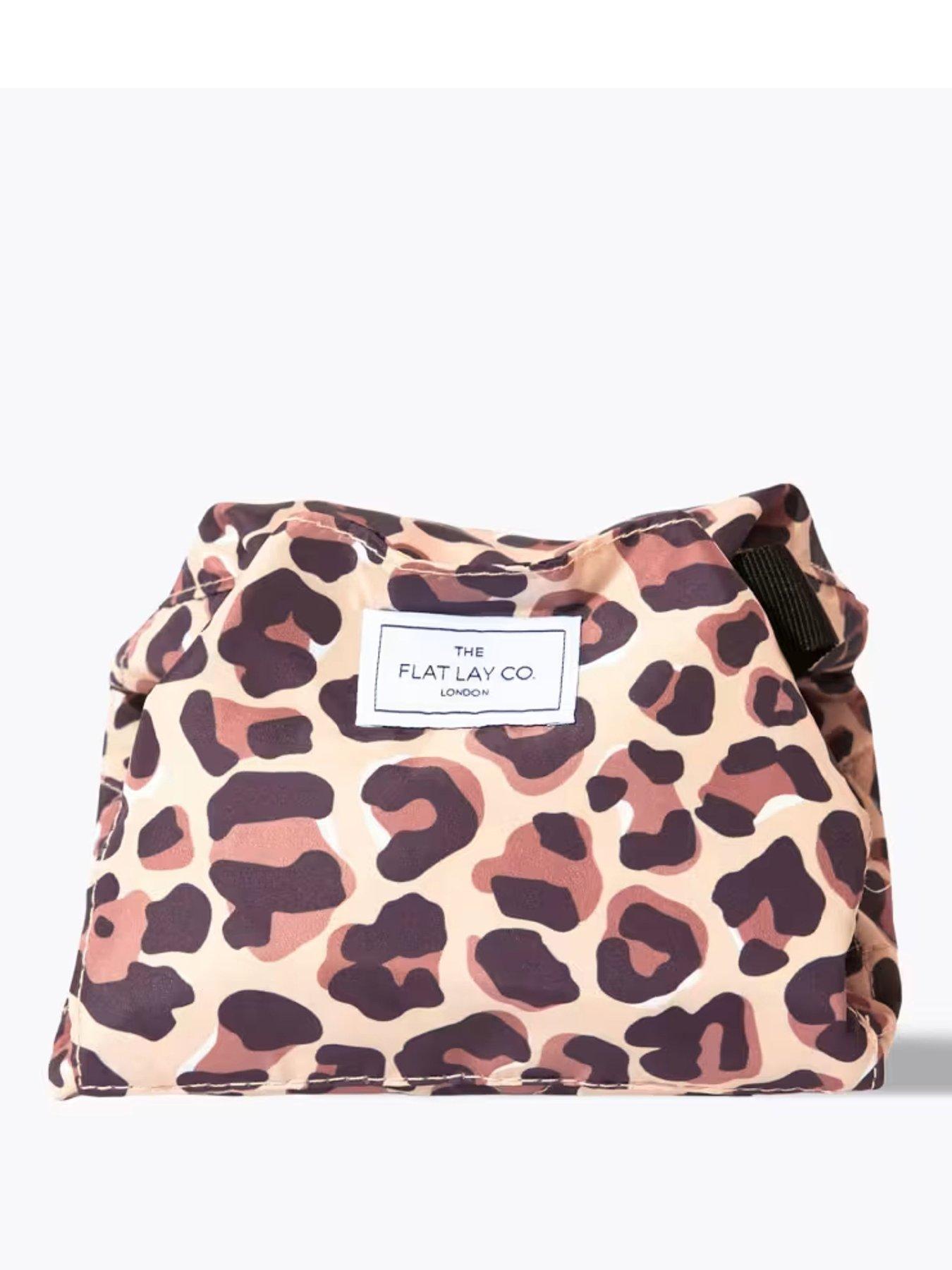 undefined The Flat Lay Co. Leopard Print Open Flat Makeup Bag