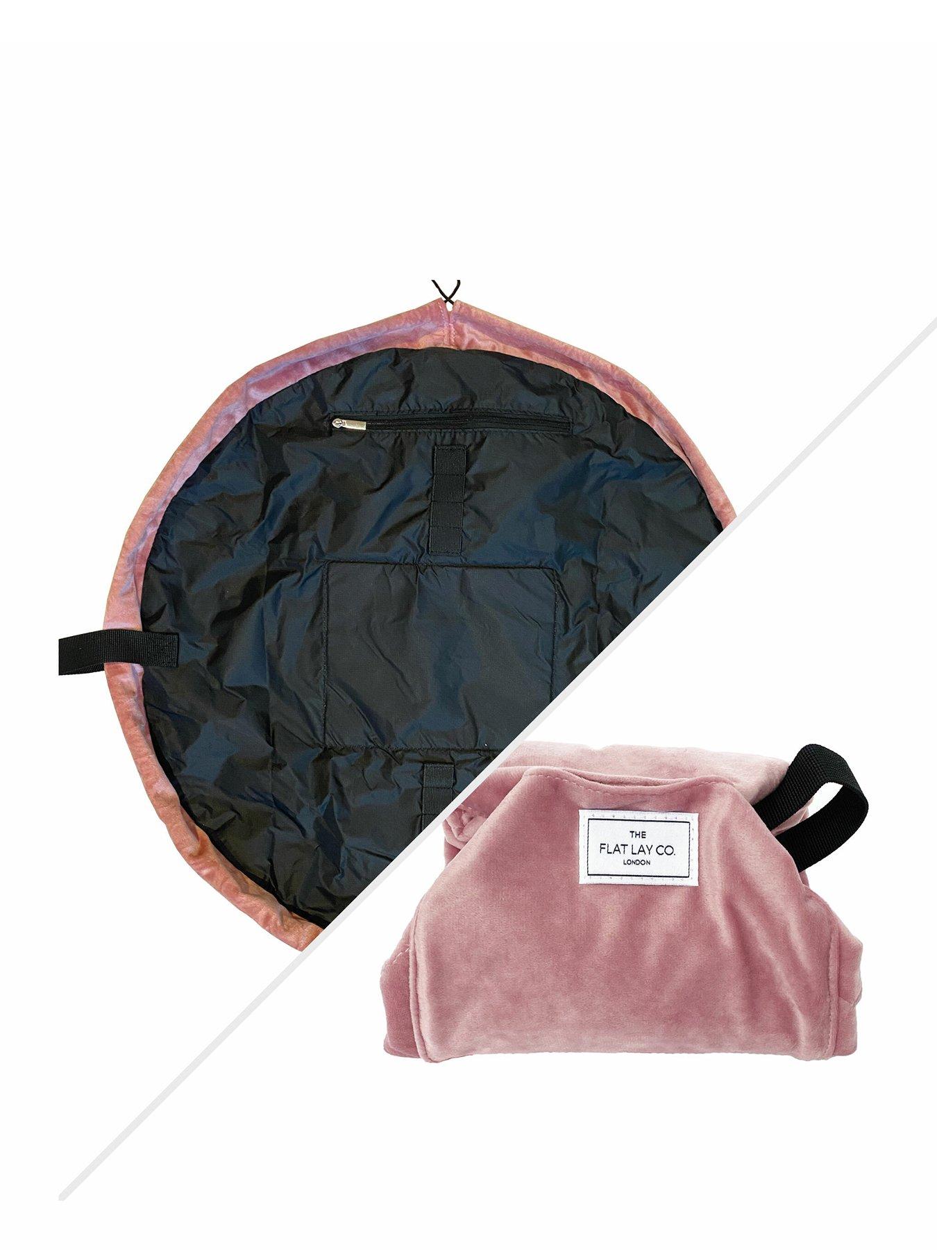 the-flat-lay-co-the-flat-lay-co-pink-velvet-open-flat-makeup-bag