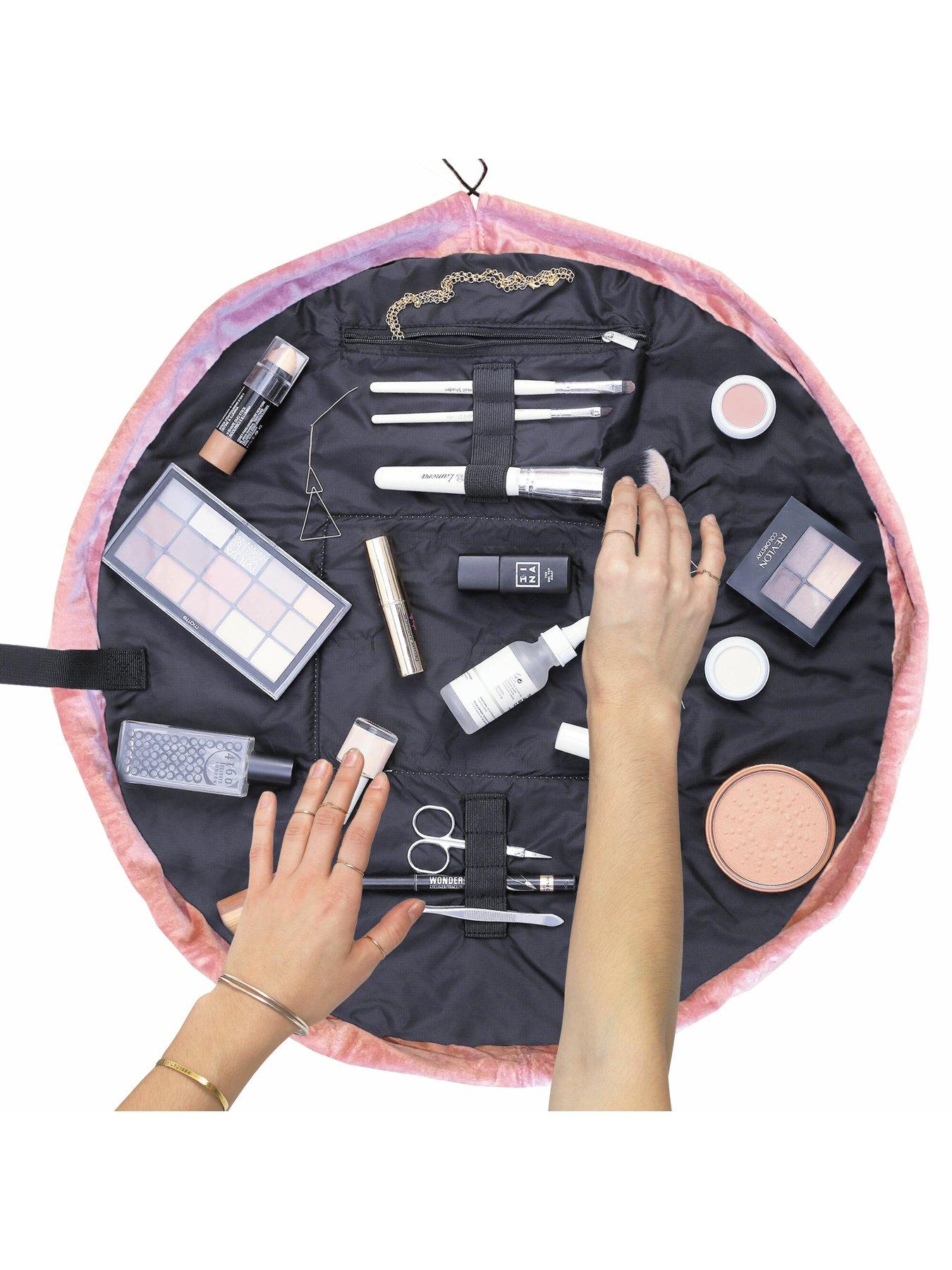 the-flat-lay-co-the-flat-lay-co-pink-velvet-open-flat-makeup-bagback