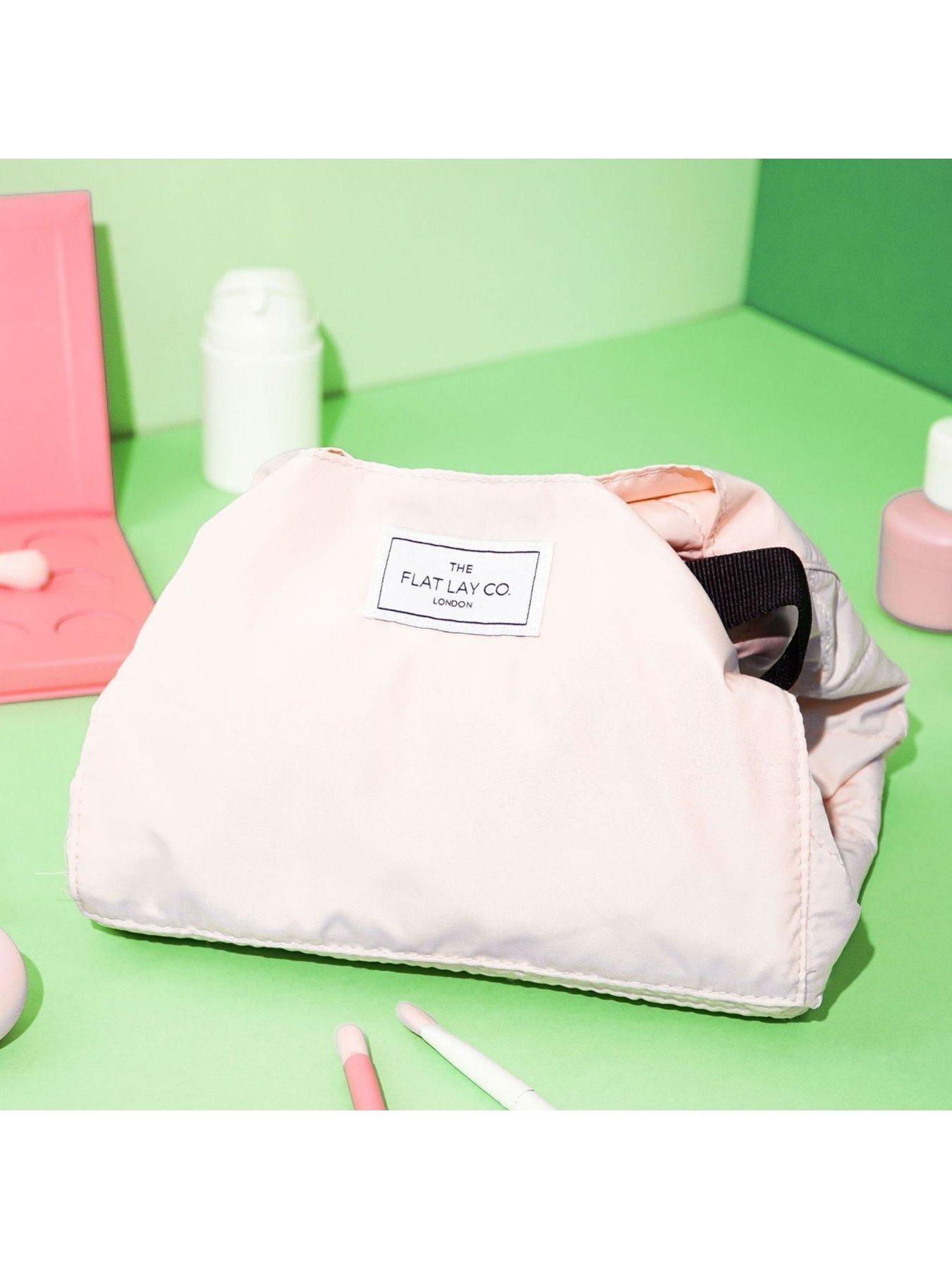 Image 3 of 3 of The Flat Lay Co. The Flat Lay Co. Blush Pink Open Flat Makeup Bag
