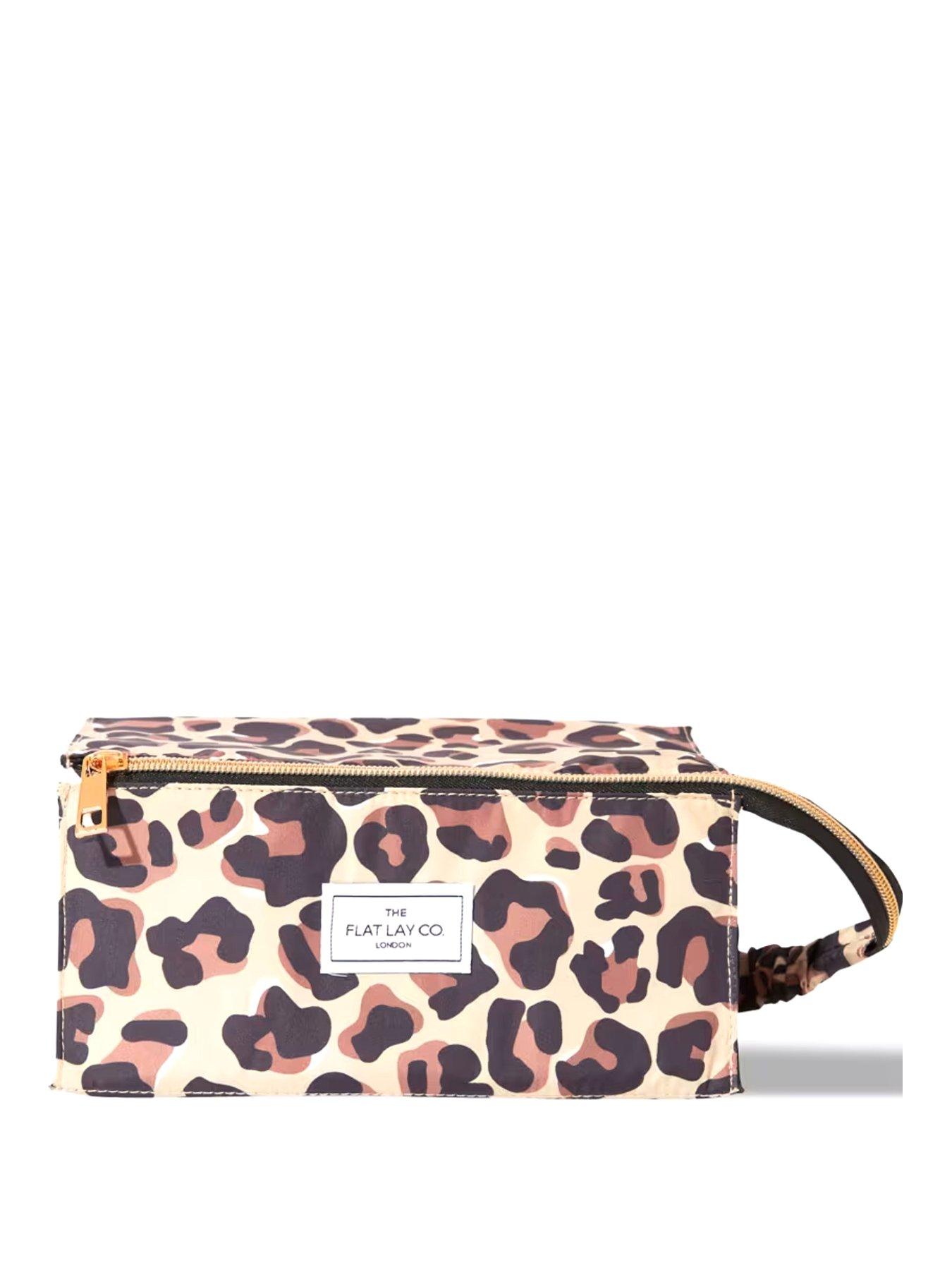 Image 1 of 2 of The Flat Lay Co. The Flat Lay Co. Leopard Print Open Flat Makeup Box