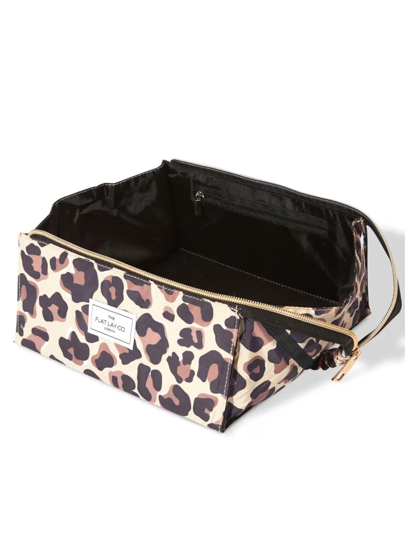 Image 2 of 2 of The Flat Lay Co. The Flat Lay Co. Leopard Print Open Flat Makeup Box