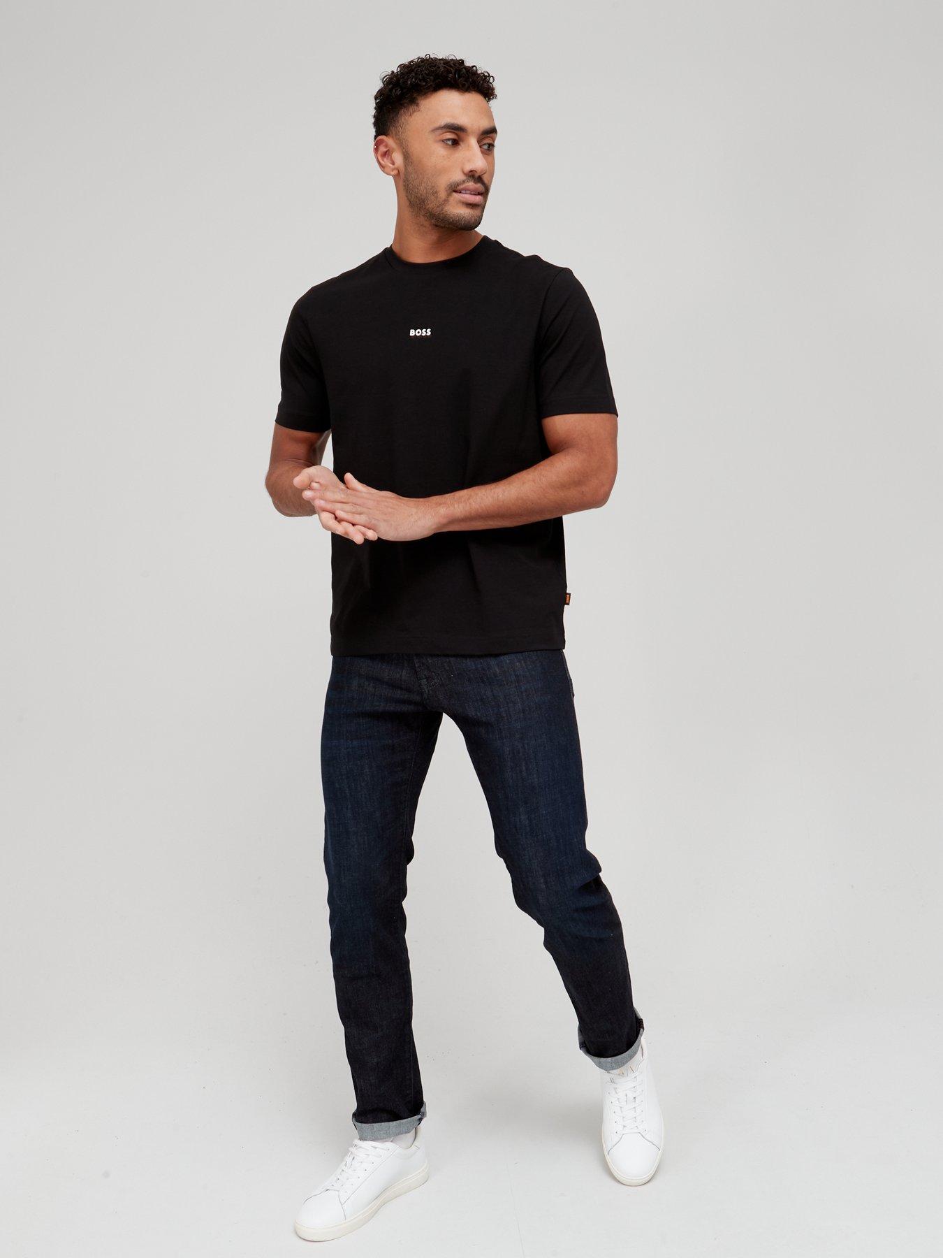 Image 3 of 4 of BOSS Mens Relaxed Fit Centre Logo T-Shirt - Black