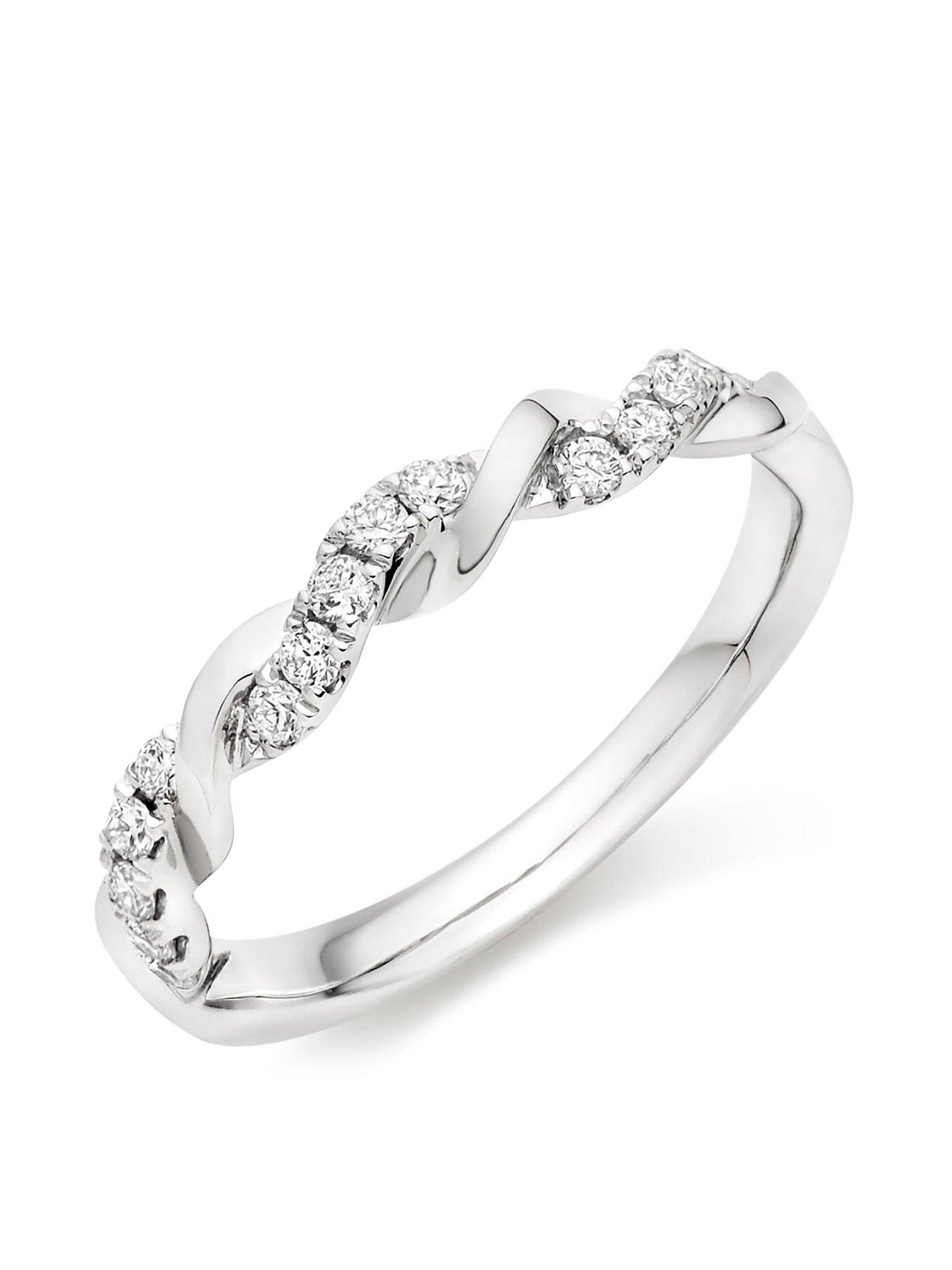Beaverbrooks Entwine Platinum Diamond Twist Wedding Ring