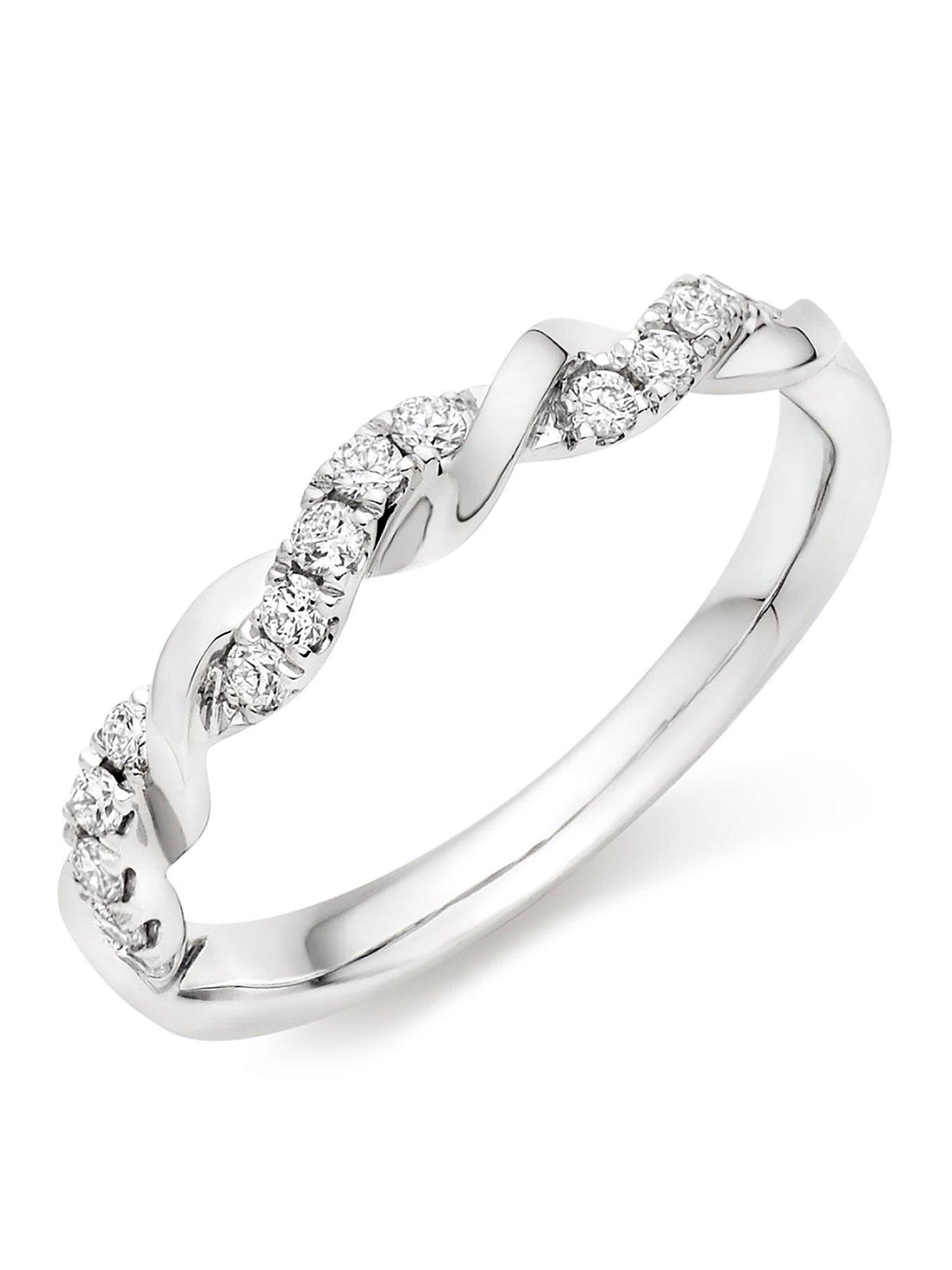 Image 1 of 4 of Beaverbrooks Entwine Platinum Diamond Twist Wedding Ring