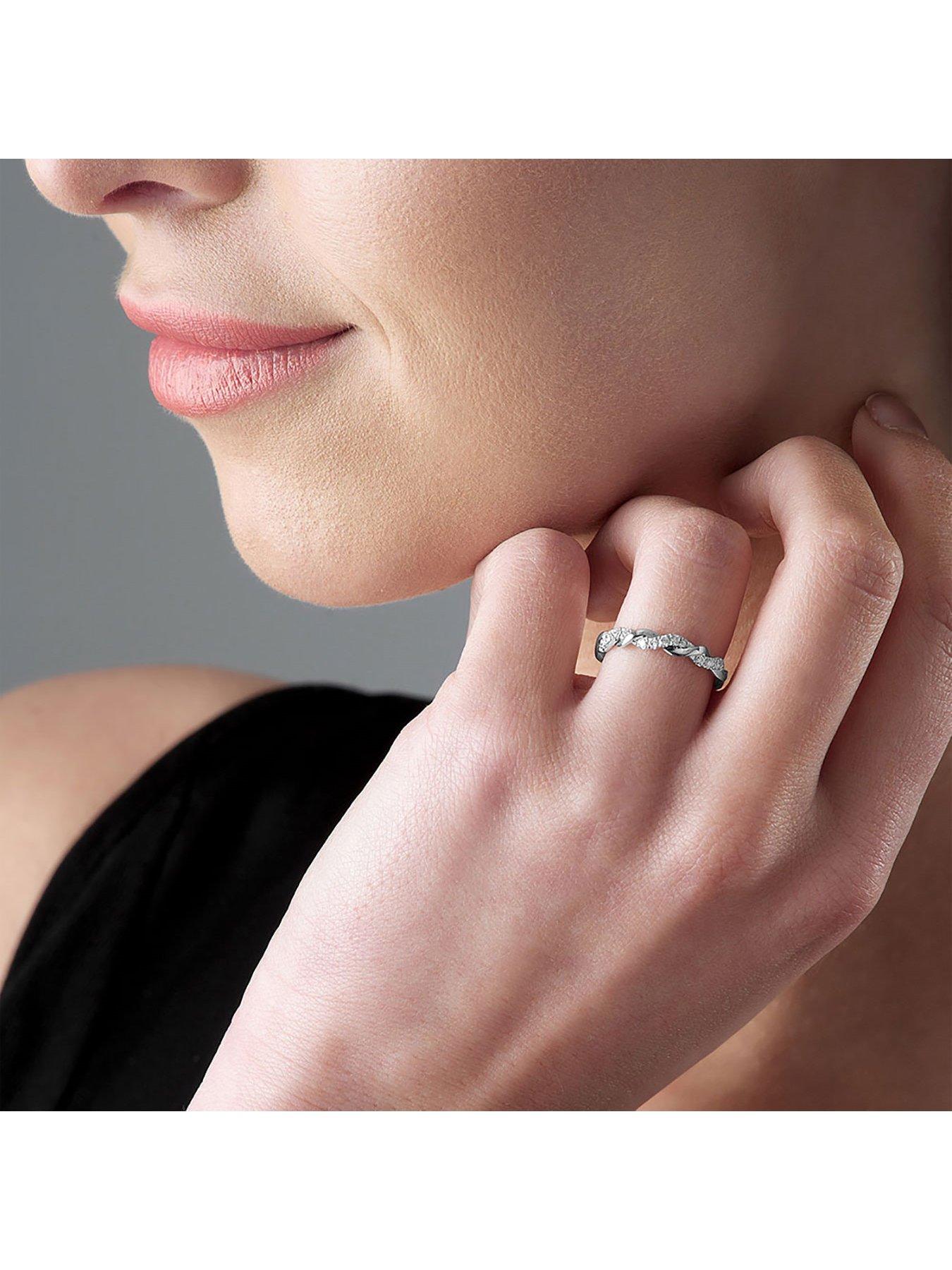Image 4 of 4 of Beaverbrooks Entwine Platinum Diamond Twist Wedding Ring