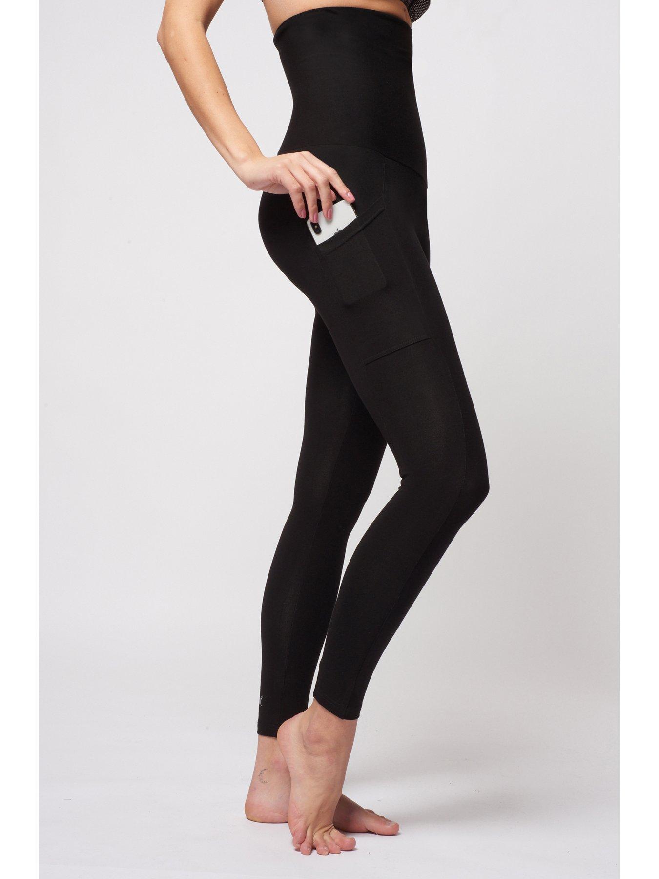 Extra Strong Compression Waist Enhancing Leggings with Tummy Control Black  XS / Black / Regular 32