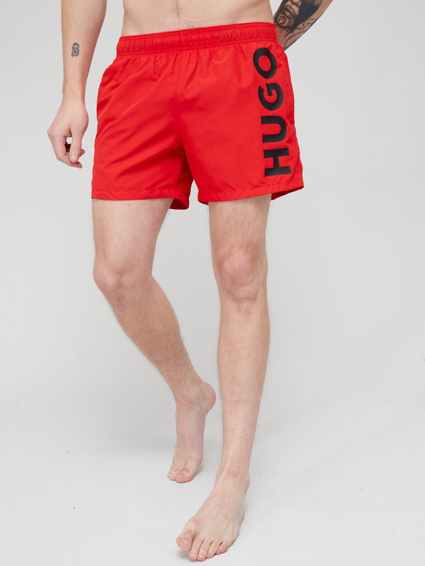 Mens swim shorts clearance red