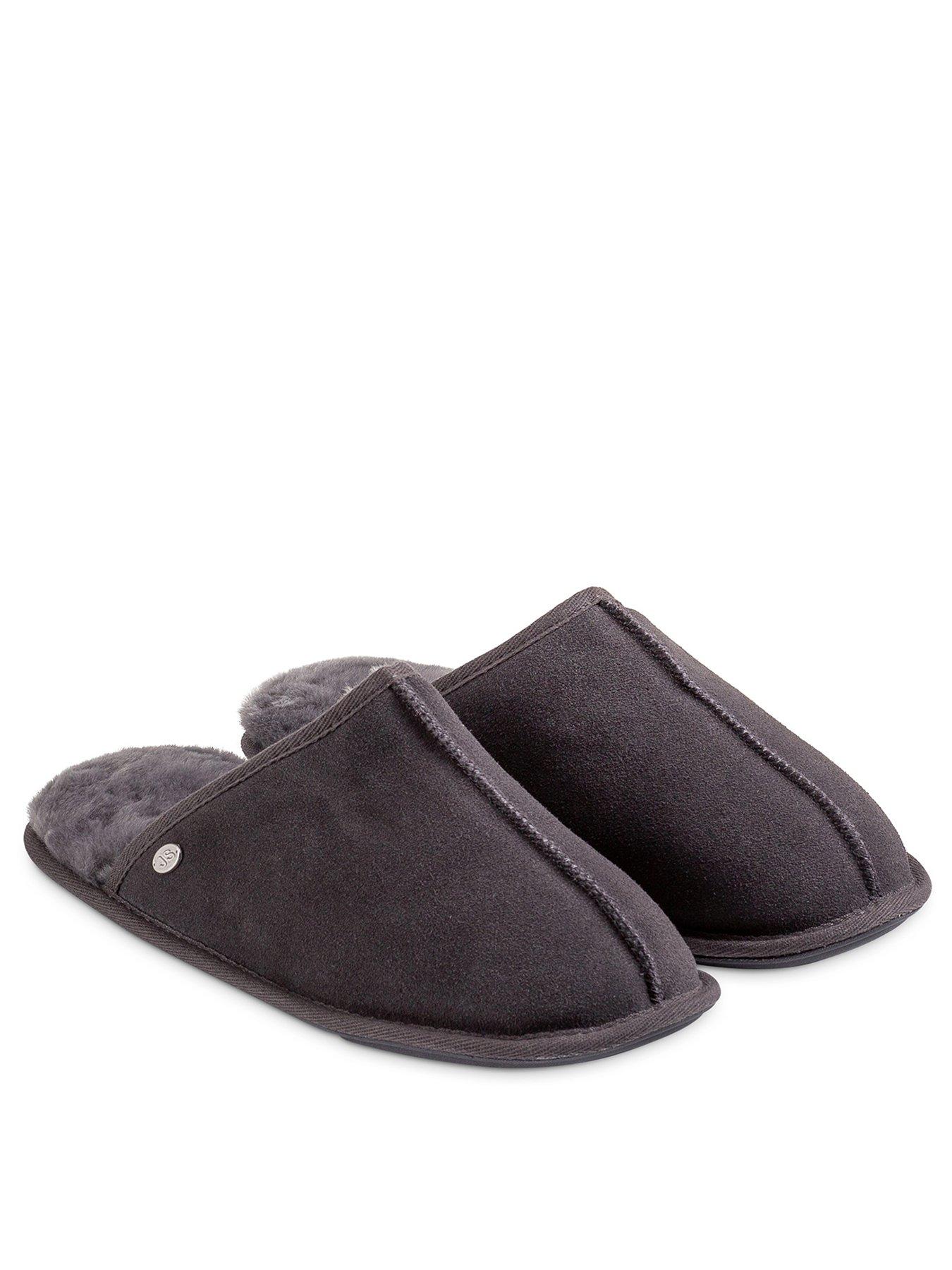 Just Sheepskin Donmar Overlocked Raised Seam Sheepskin Mule Slipper - Granite